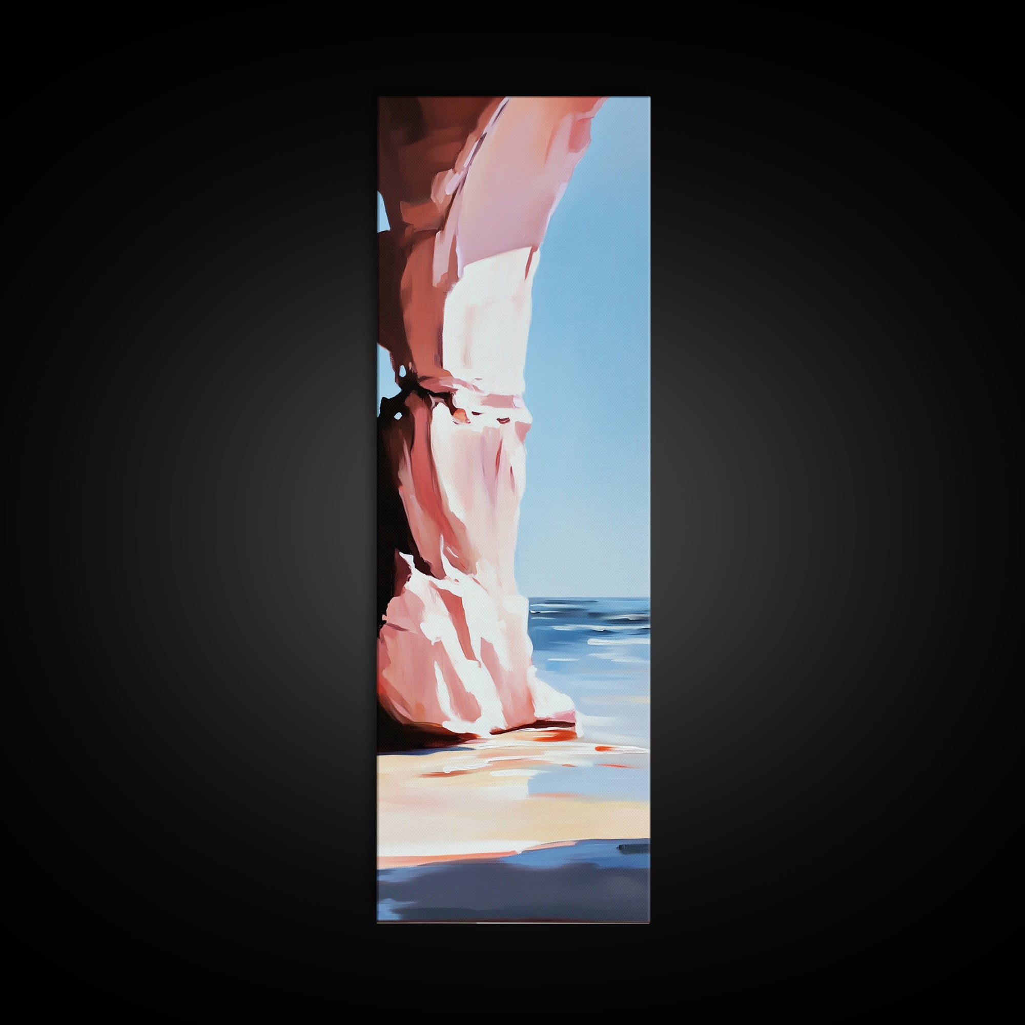 Rock Arch, Coastal Wall Art, Ocean Landscape, Nautical Home Decor, Framed Canvas Print, Minimalist Nature Art, Beach House Style