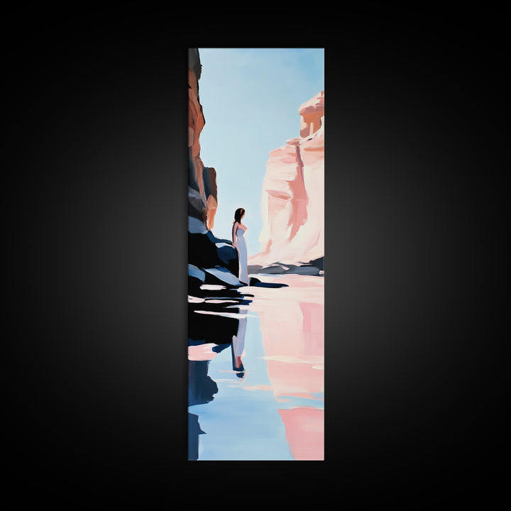 Desert Serenity, Soft Pastel Wall Art, Minimalist Landscape, Boho Art, Southwest Decor, Nature Painting, Living Room Canvas Print