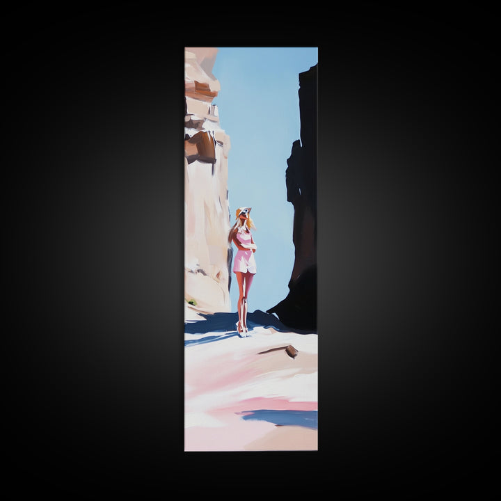 Canyon Sun, Boho Western Art, Desert Landscape Painting, Warm Earth Tones, Sunlit Rocks, Adventure Vibes, Southwest Canvas Print