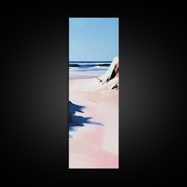 Ocean Shore, Coastal Landscape Art, Beach House Wall Decor, Pastel Seascape, Nautical Art, Tranquil Wall Art, Canvas Print