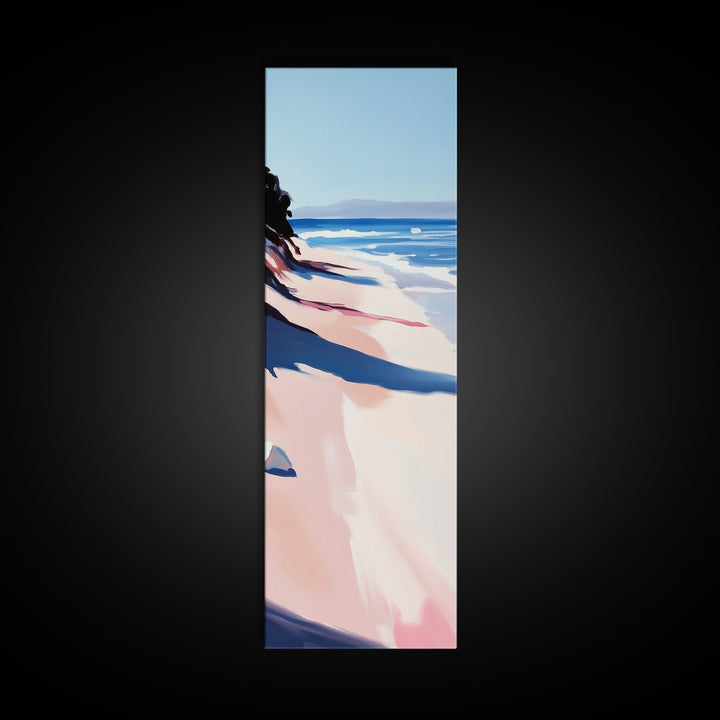 Coastal Shore, Beach Landscape, Ocean Wall Art, Framed Canvas Print, Modern Seascape, Minimalist Home Decor, Bedroom Print