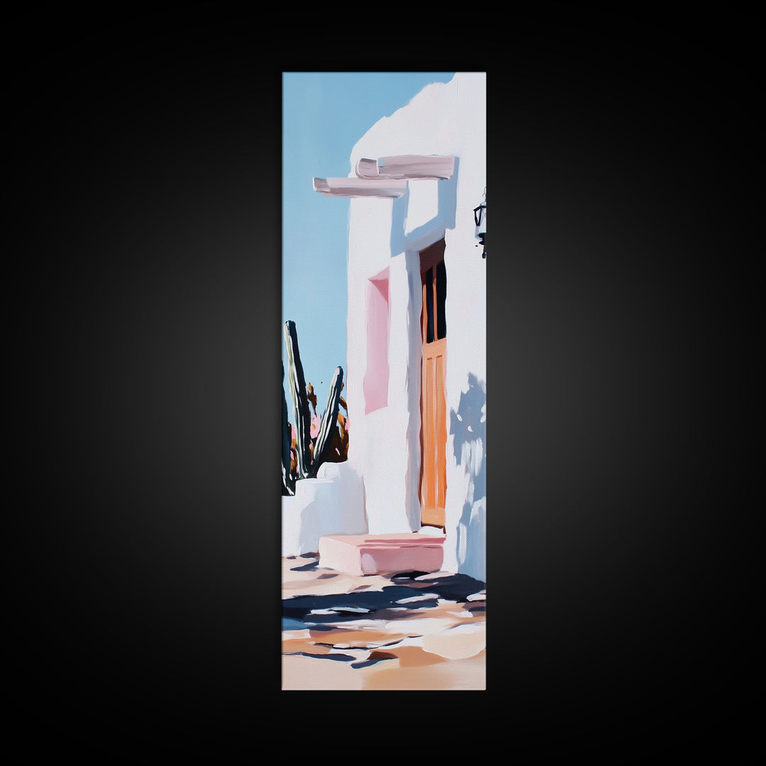 Desert Retreat, Southwestern Home, Boho Chic, Framed Canvas Print, Warm Earthy Tones, Living Room Wall Art, Spanish Style Decor