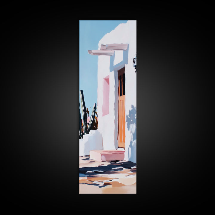 Desert Retreat, Southwestern Home, Boho Chic, Framed Canvas Print, Warm Earthy Tones, Living Room Wall Art, Spanish Style Decor