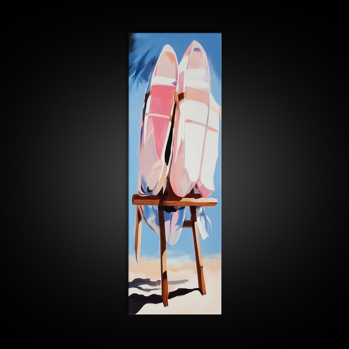 Beach Kayaks, Coastal Wall Art, Nautical Decor, Canvas Print, Minimalist Art, Modern Home Art, Summer Aesthetic, Boho Wall Art