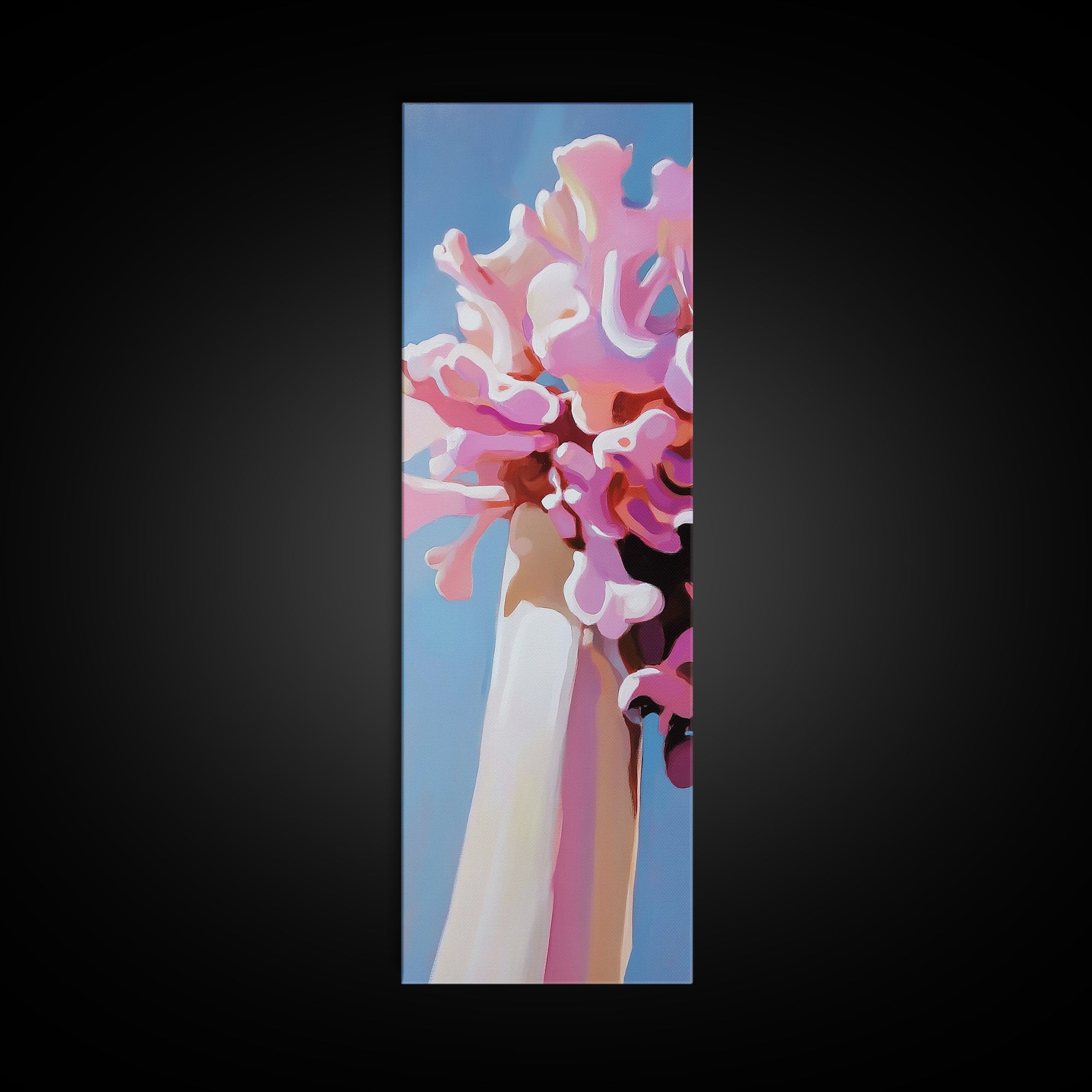 Romantic Bloom, Abstract Flowers, Pastel Art, Canvas Print, Feminine Home Decor, Minimalist Painting, Bedroom Aesthetic, Spring Wall Art