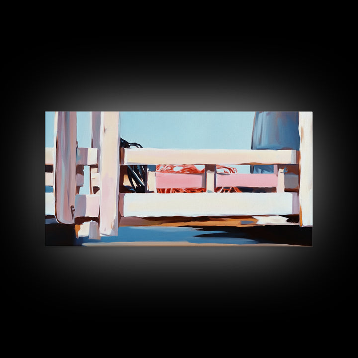 Boardwalk by the Beach, Coastal Landscape Print, Seaside Home Decor, Nautical Beach House, Minimalist Summer Art, Living Room Canvas Print