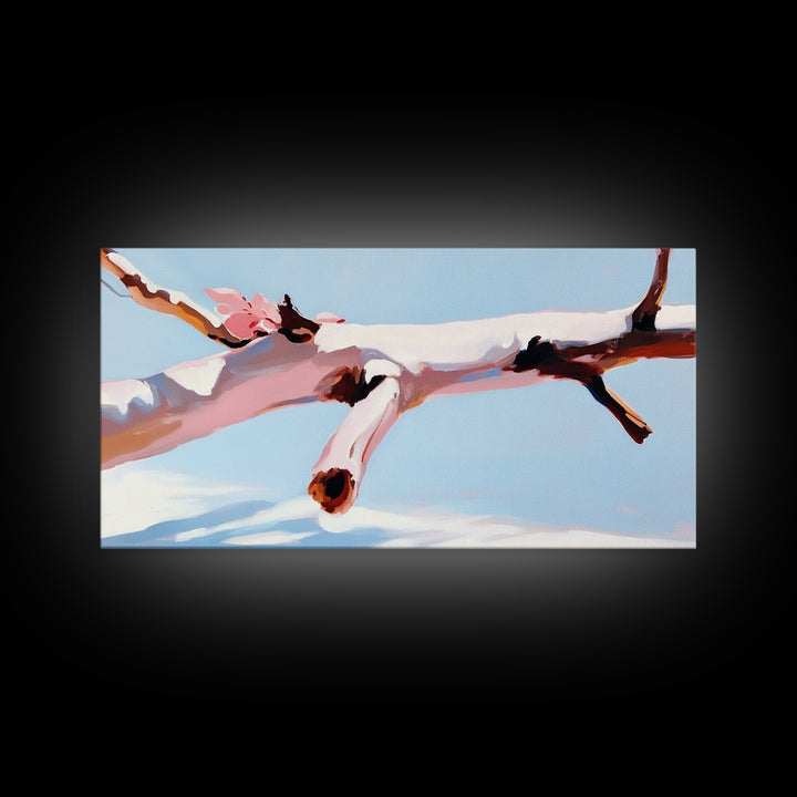 Branch Harmony, Nature Abstract, Earthy Tones, Framed Canvas Print, Bohemian Wall Art, Botanical Decor, Cozy Home Accent, Neutral Artwork