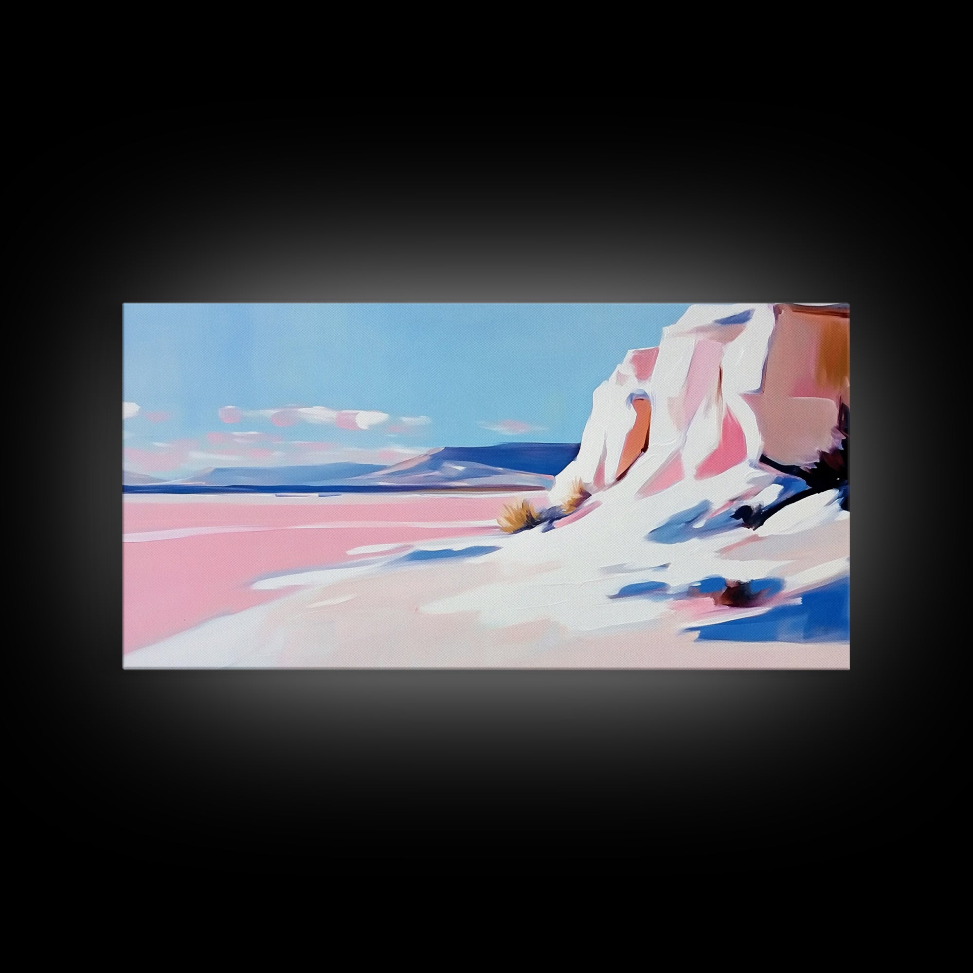 Desert Oasis, Sandstone Cliffs, Southwest Serenity, Canvas Print, Boho Wall Art, Earthy Decor, Rustic Bedroom Art, Scenic Escape