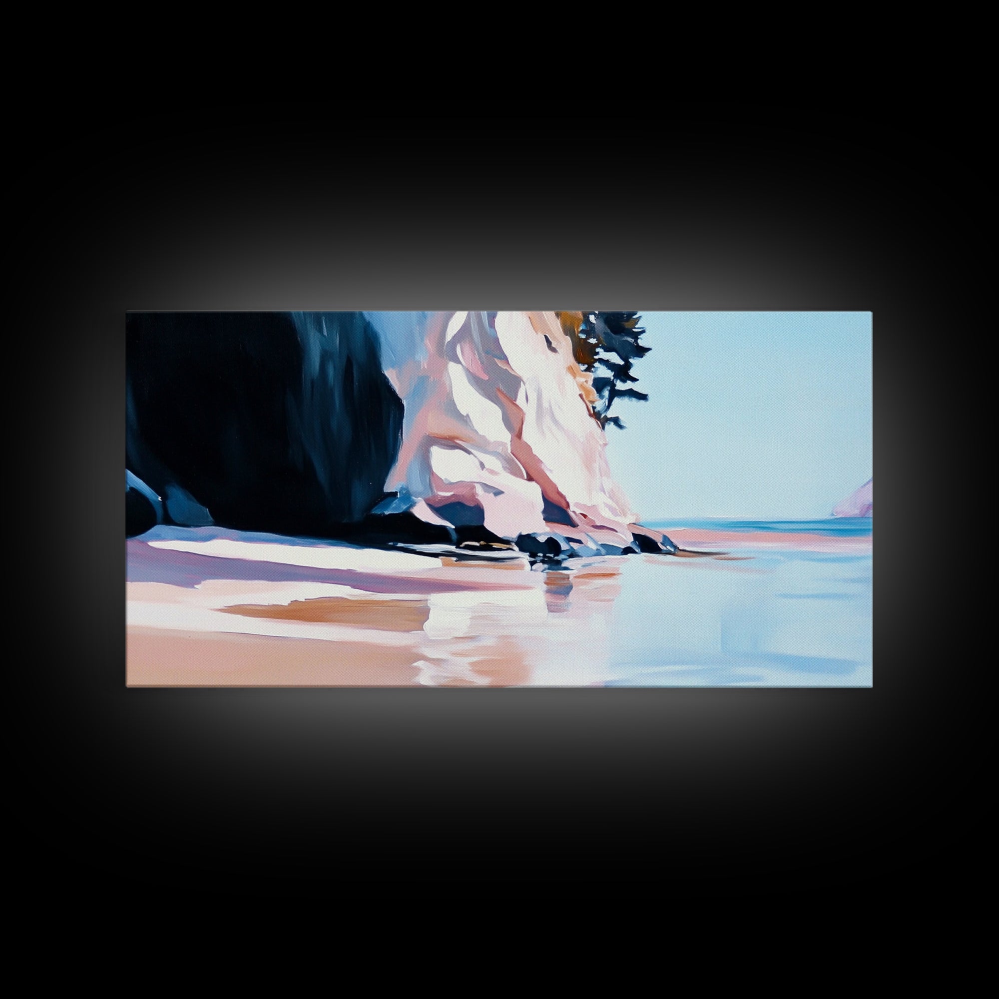 Coastal Cliffside, Ocean View Art, Seaside Landscape, Beach Getaway, Modern Coastal Decor, Nature Scene, Canvas Print, Living Room