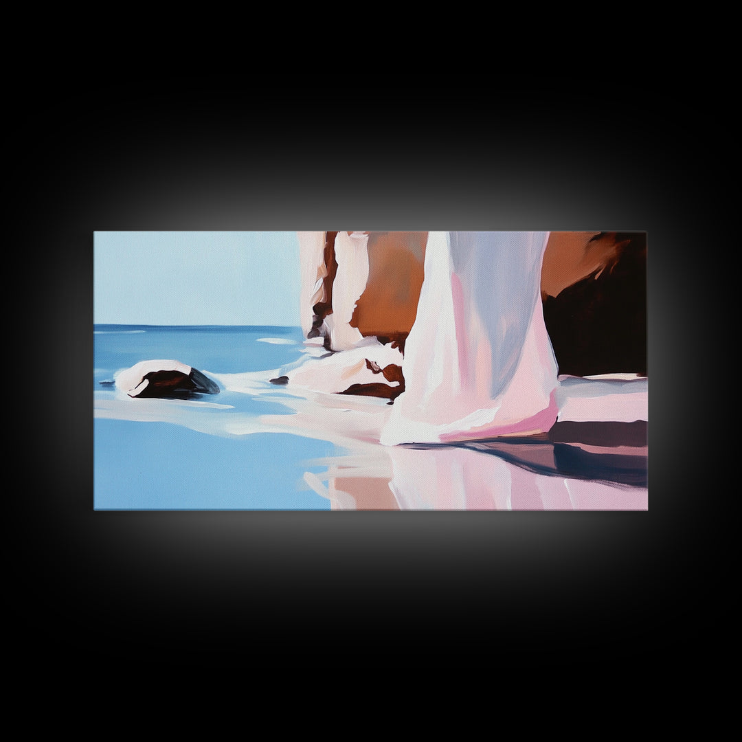 Clifftop View, Ocean Landscape, Canvas Print, Coastal Wall Art, Bohemian Home Decor, Seaside Artwork, Large Wall Art, Living Room