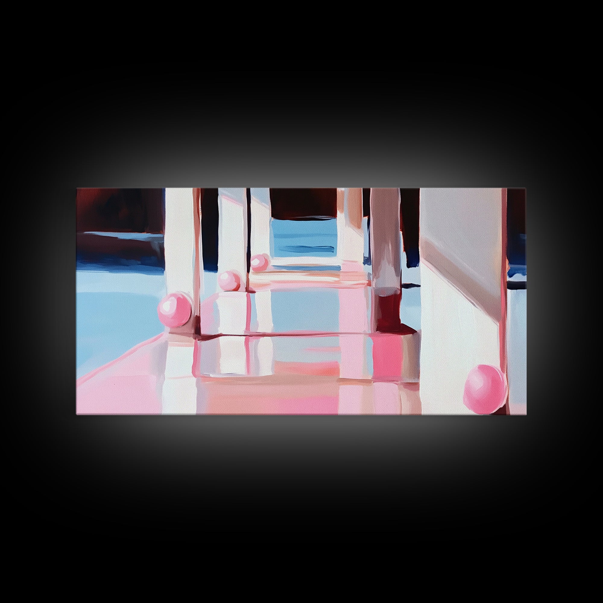 Dockside Reflections, Coastal Living Art, Minimalist Waterscape, Serene Harbor Scene, Nautical Theme, Canvas Print, Office Wall Art