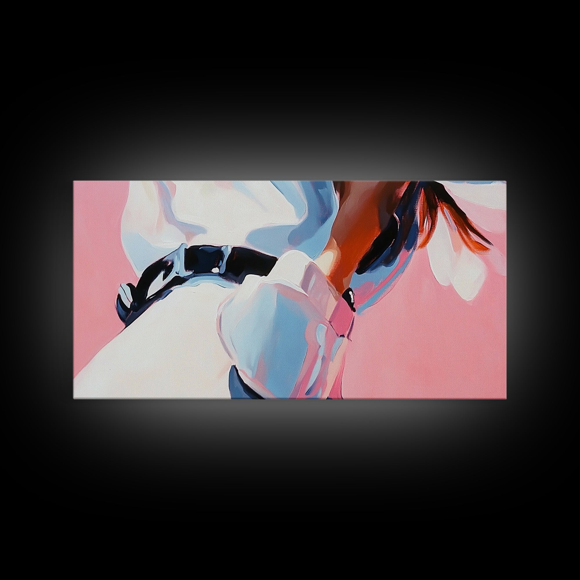 Cowgirl Outfit, Country Aesthetic, Western Home Decor, Feminine Wall Art, Fashion Framed Canvas Print, Pink and Blue Artwork