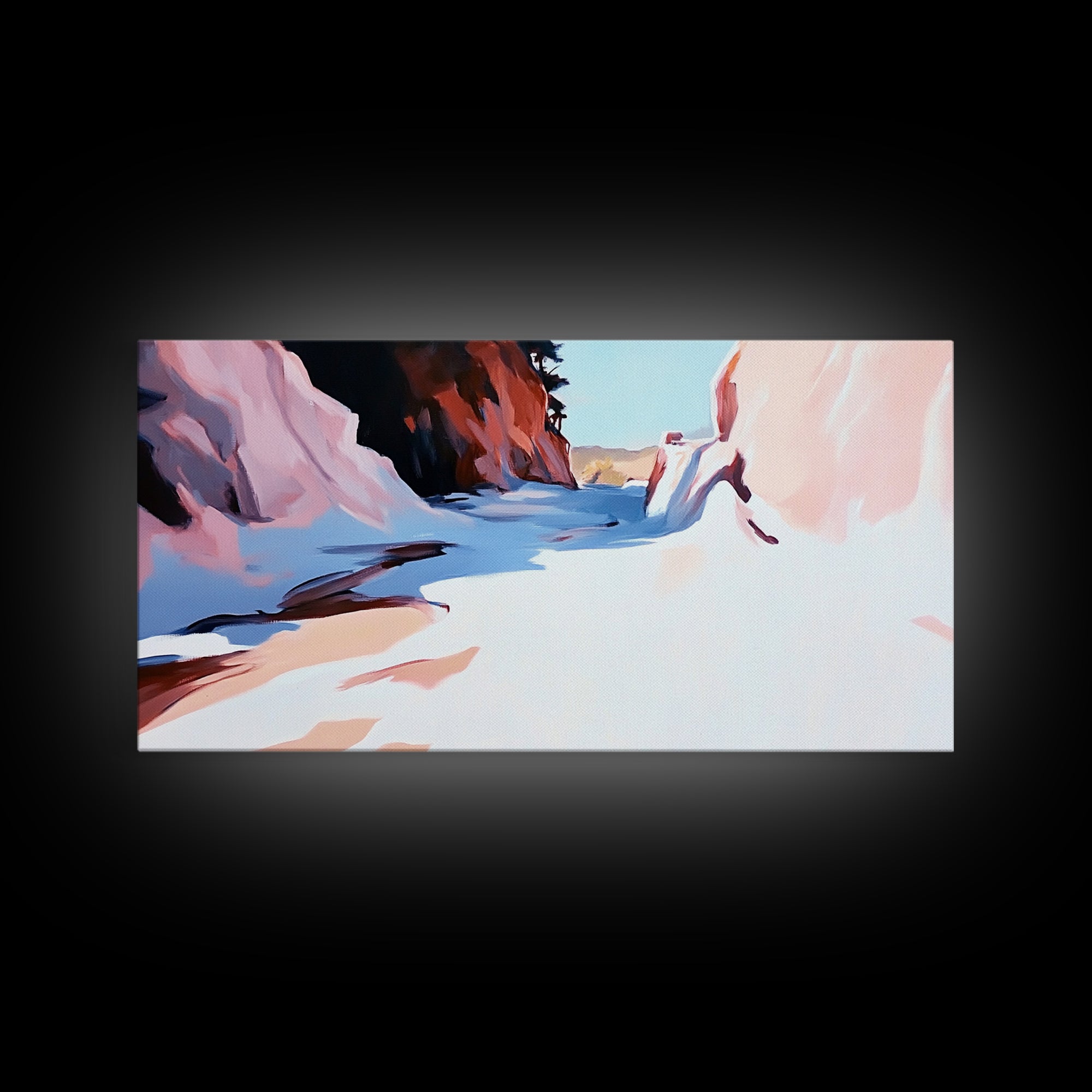 Canyon Landscape, Desert Painting, Western Wall Art, Nature Inspired Decor, Earth Tone Artwork, Framed Canvas Print, Boho Home Aesthetic