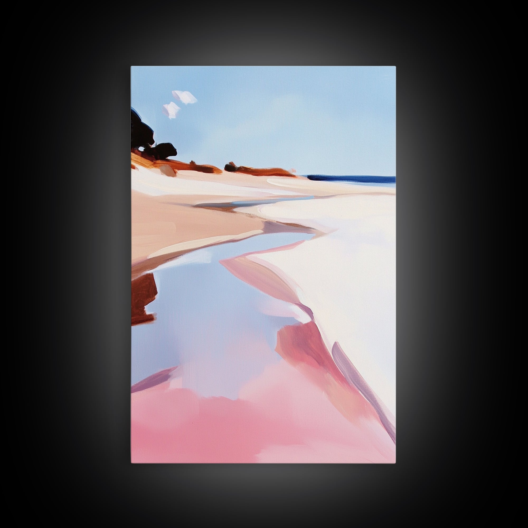 Beach Serenity, Coastal Art, Abstract Seascape, Modern Home Decor, Minimalist Ocean, Canvas Print, Living Room Wall Art, Beach House