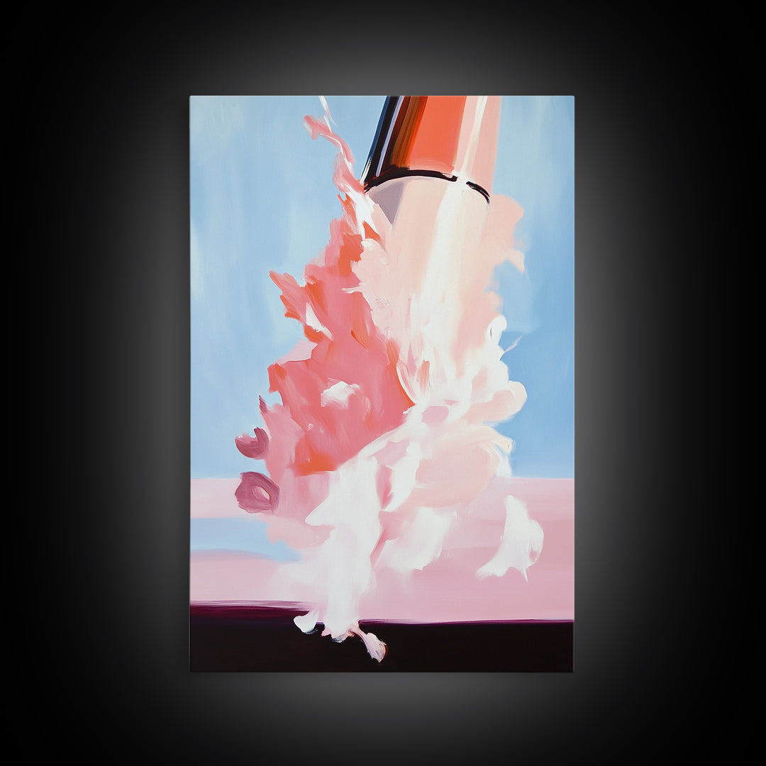 Cosmic Blast, Space Art, Sci-Fi Painting, Framed Canvas Print, Futuristic Wall Art, Modern Home Decor, Space Exploration Artwork