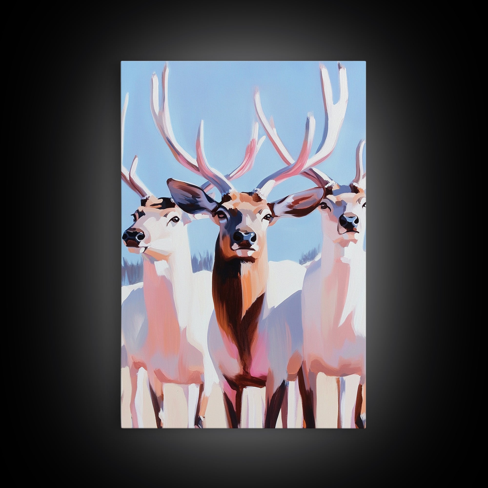 Majestic Deer, Wildlife Wall Art, Rustic Lodge Decor, Cabin Aesthetic, Fall Art, Nature Inspired, Framed Canvas Print, Animal Painting