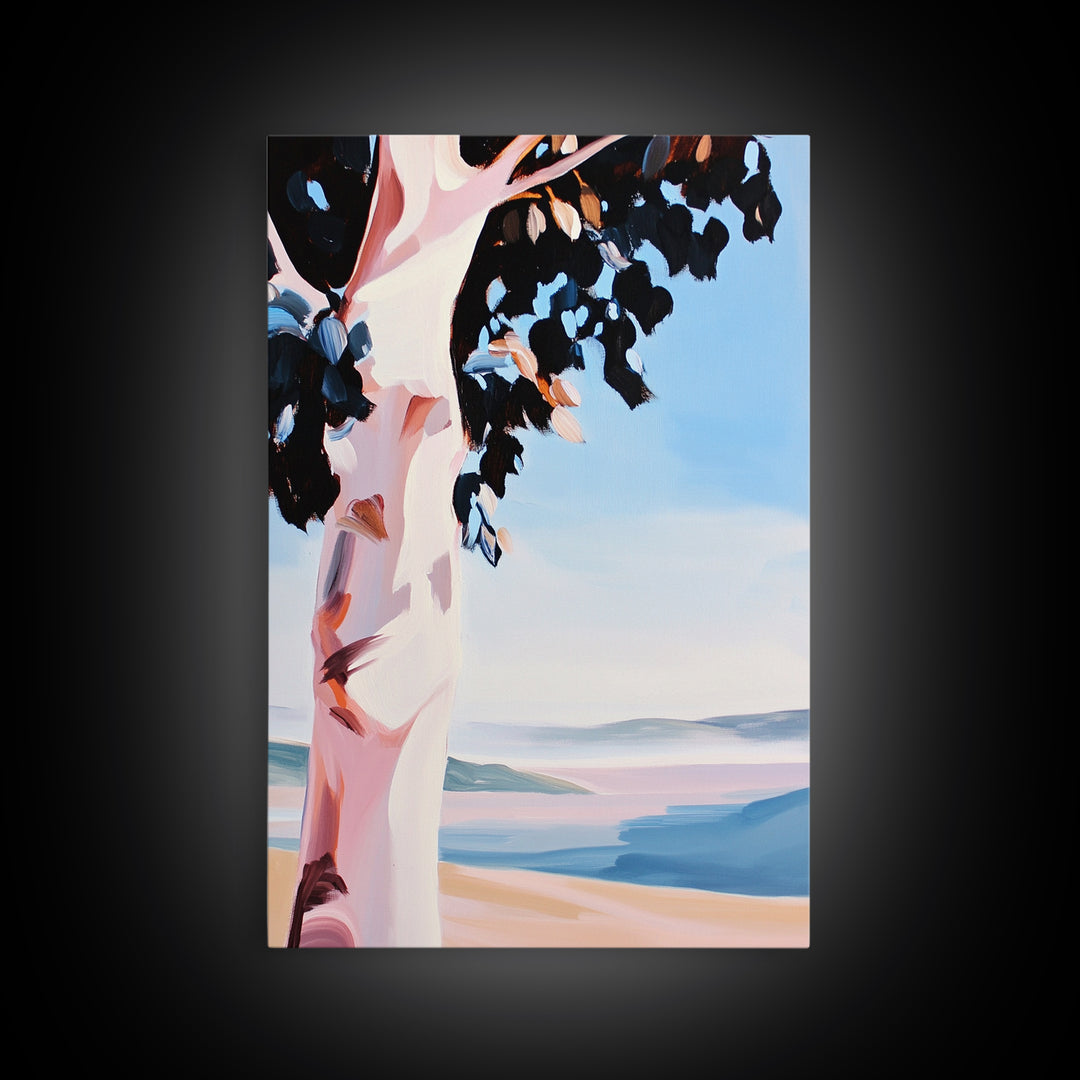 Birch Tree, Forest Wall Art, Nature Inspired Decor, Scandinavian Aesthetic, Woodland Theme, Earthy Tones, Canvas Print, Serene Landscape