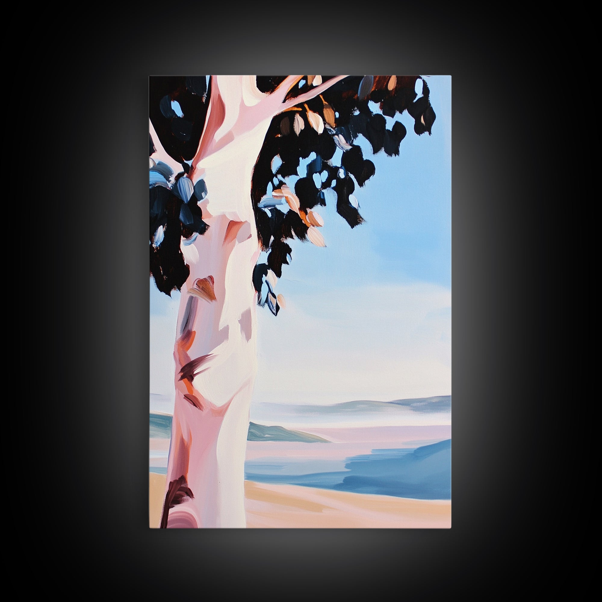 Birch Tree, Forest Wall Art, Nature Inspired Decor, Scandinavian Aesthetic, Woodland Theme, Earthy Tones, Canvas Print, Serene Landscape