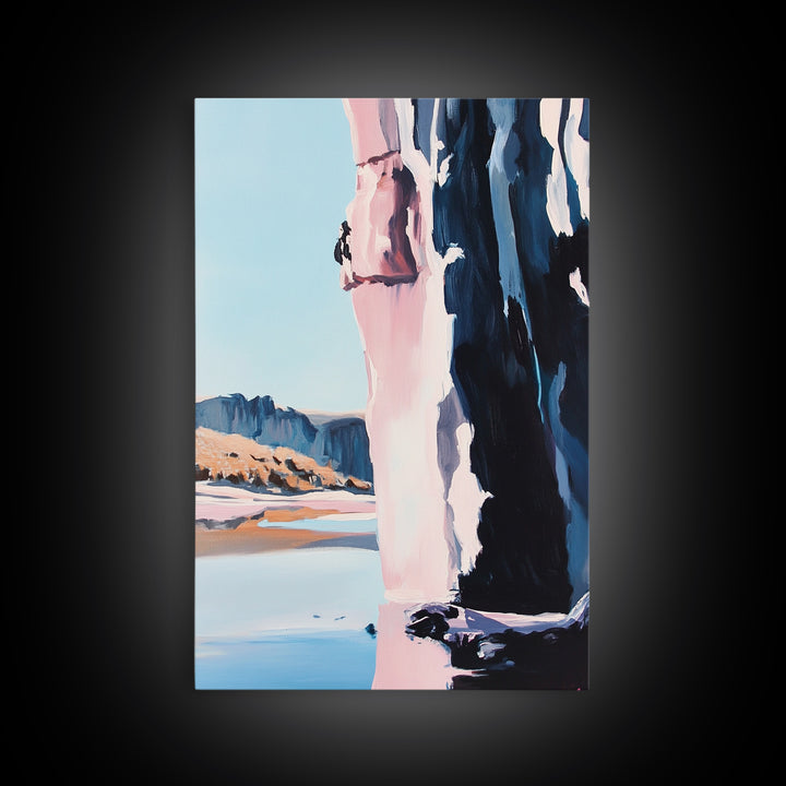 Canyon Cliff, Nature Print, Desert Landscape, Travel Wall Art, Framed Canvas Print, Boho Decor, Southwest Aesthetic, Modern Minimalism