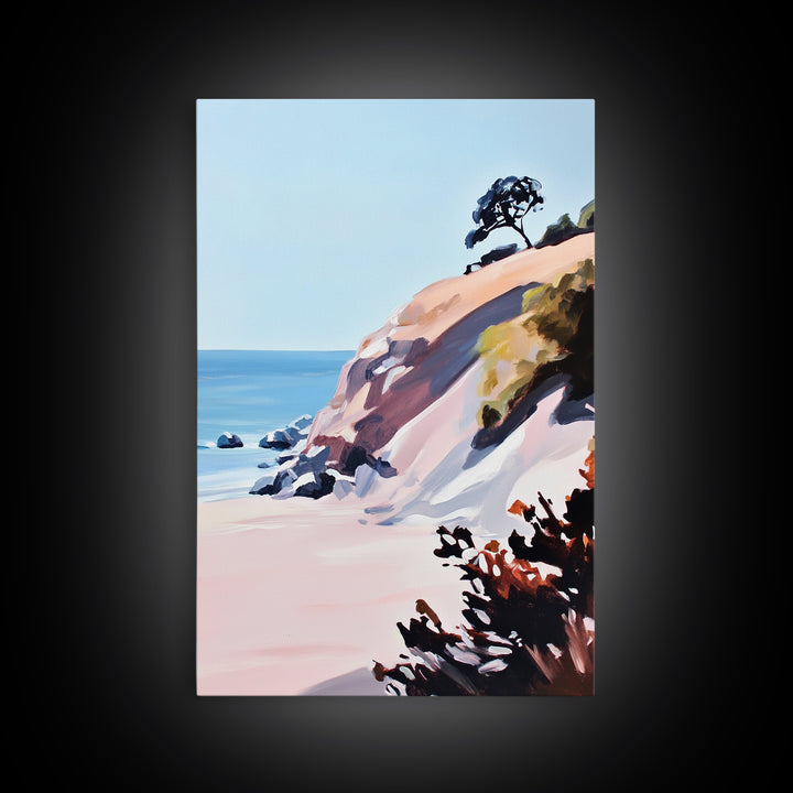 Coastal Cliffs, Ocean View, Seascape, Canvas Print, Beach Wall Art, Modern Home Decor, Minimalist Artwork, Bedroom Wall Art