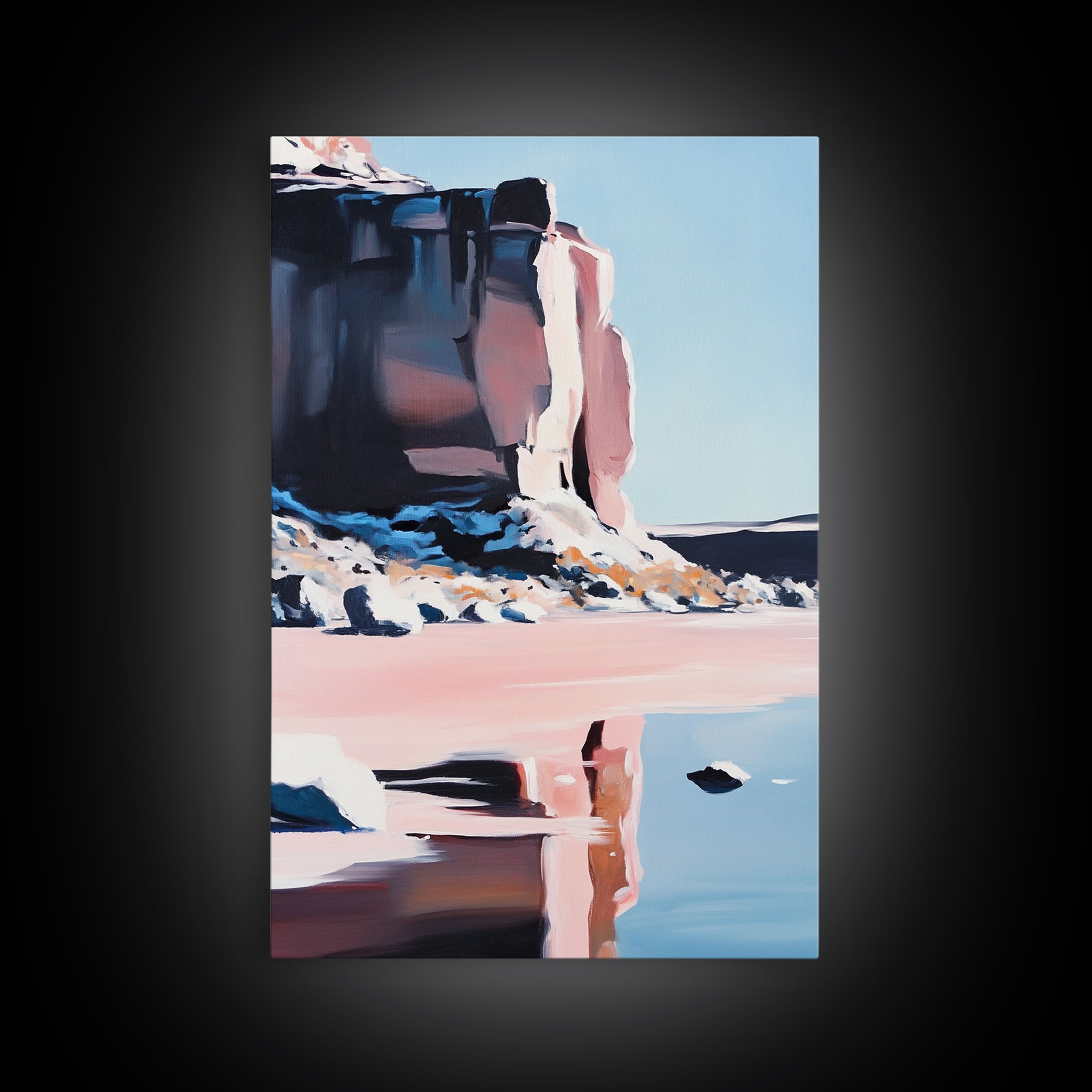 Canyon Reflection, Desert Landscape, Modern Southwest, Nature Wall Art, Framed Canvas Print, Earthy Tones, Office Decor, Boho Aesthetic