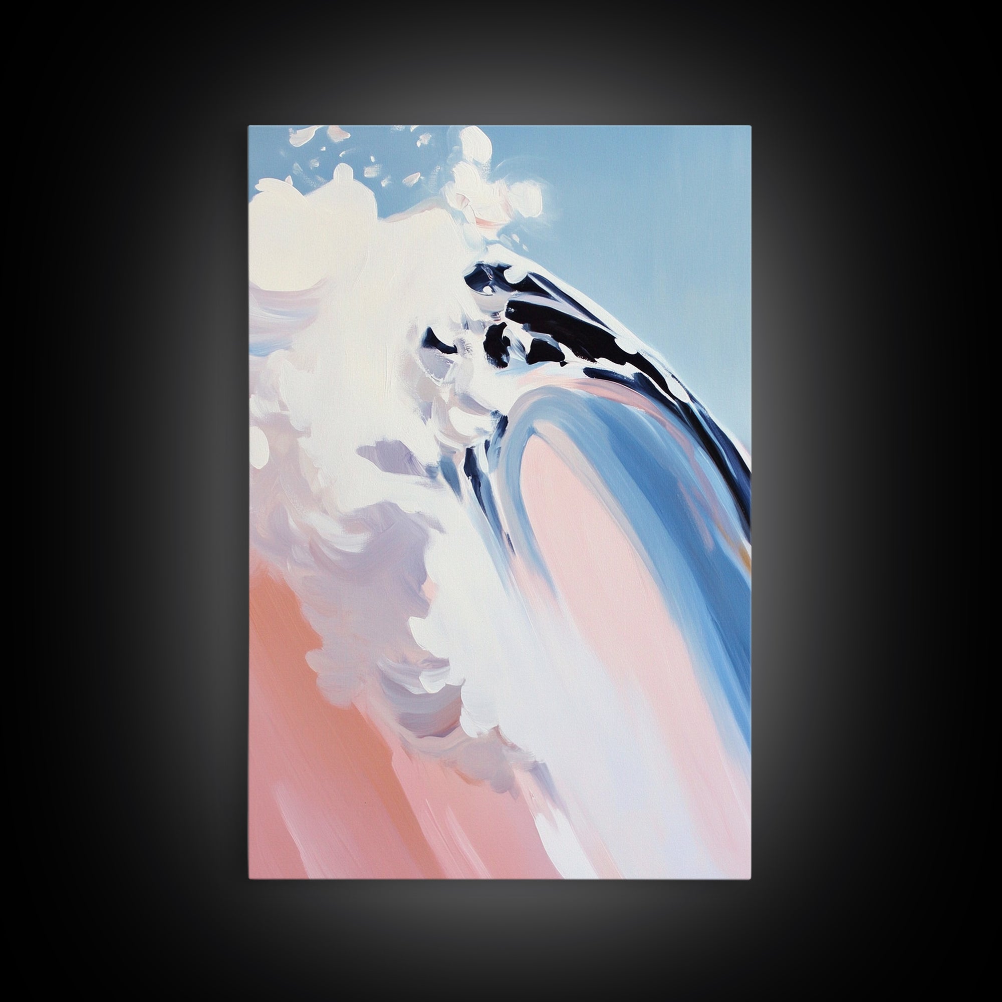 Ocean Curl, Surfer Wave Art, Framed Canvas Print, Beach House Decor, Coastal Painting, Summer Vibes Artwork, Minimalist Seascape