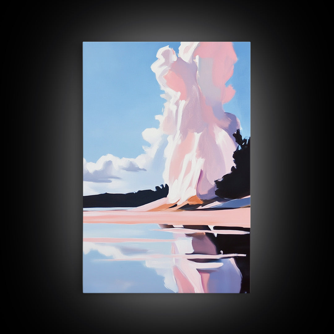 Cloud Reflection, Sky and Water Art, Dreamy Seascape Print, Framed Canvas Print, Serene Coastal Decor, Modern Nature Artwork