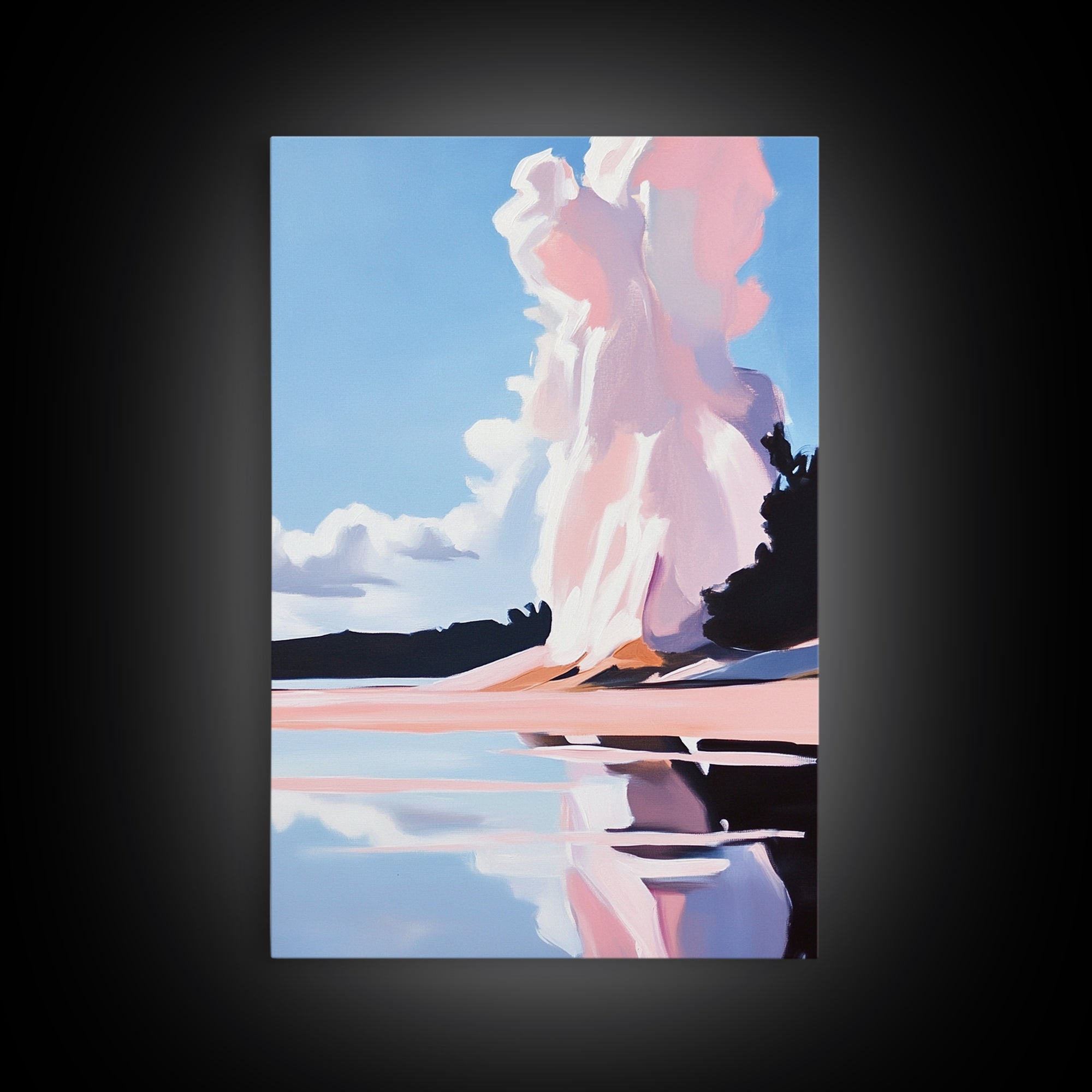 Cloud Reflection, Sky and Water Art, Dreamy Seascape Print, Framed Canvas Print, Serene Coastal Decor, Modern Nature Artwork