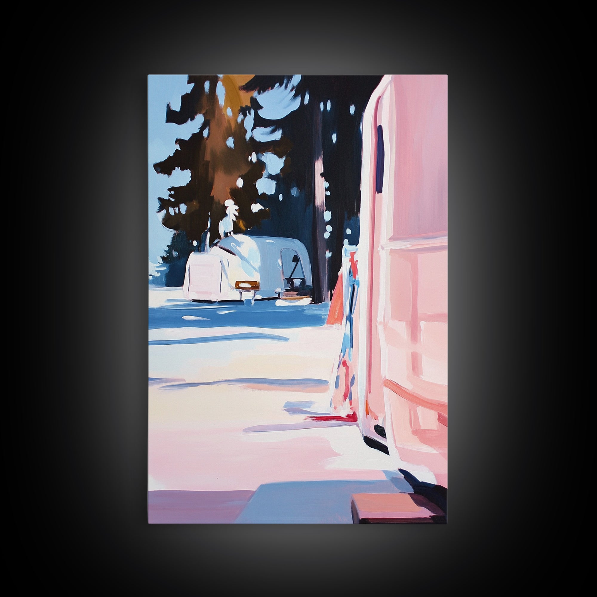 Camper Life, Forest Retreat, Cozy Camping, Canvas Print, Outdoor Adventure, RV Decor, Travel Lover Art, Scenic Nature Painting