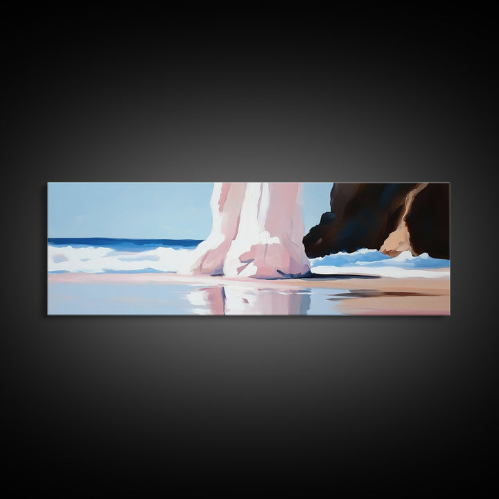 Ocean Reflection, Coastal Dreamscape, Surreal Beach Scene, Seascape Art, Calm Relaxing Decor, Living Room Aesthetic, Canvas Print