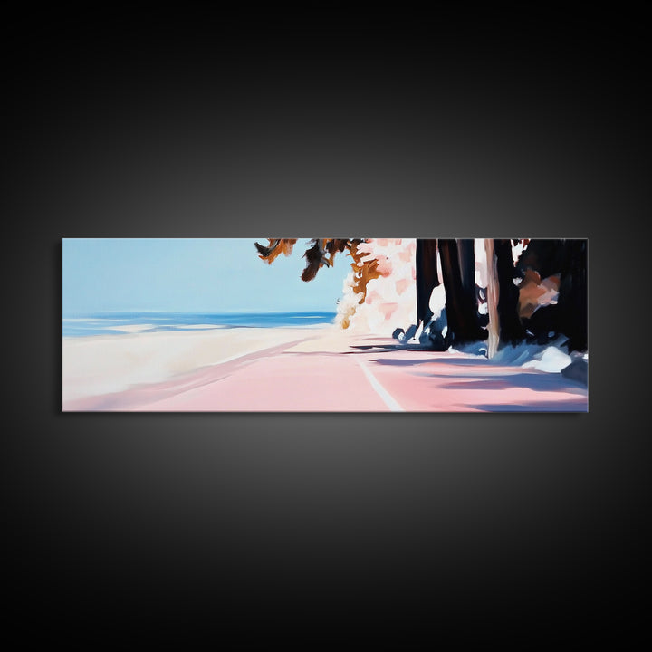 Coastal Walkway, Beach Scene, Ocean Art, Framed Canvas Print, Seaside Home Decor, Nautical Wall Art, Coastal Living, Summer Aesthetic