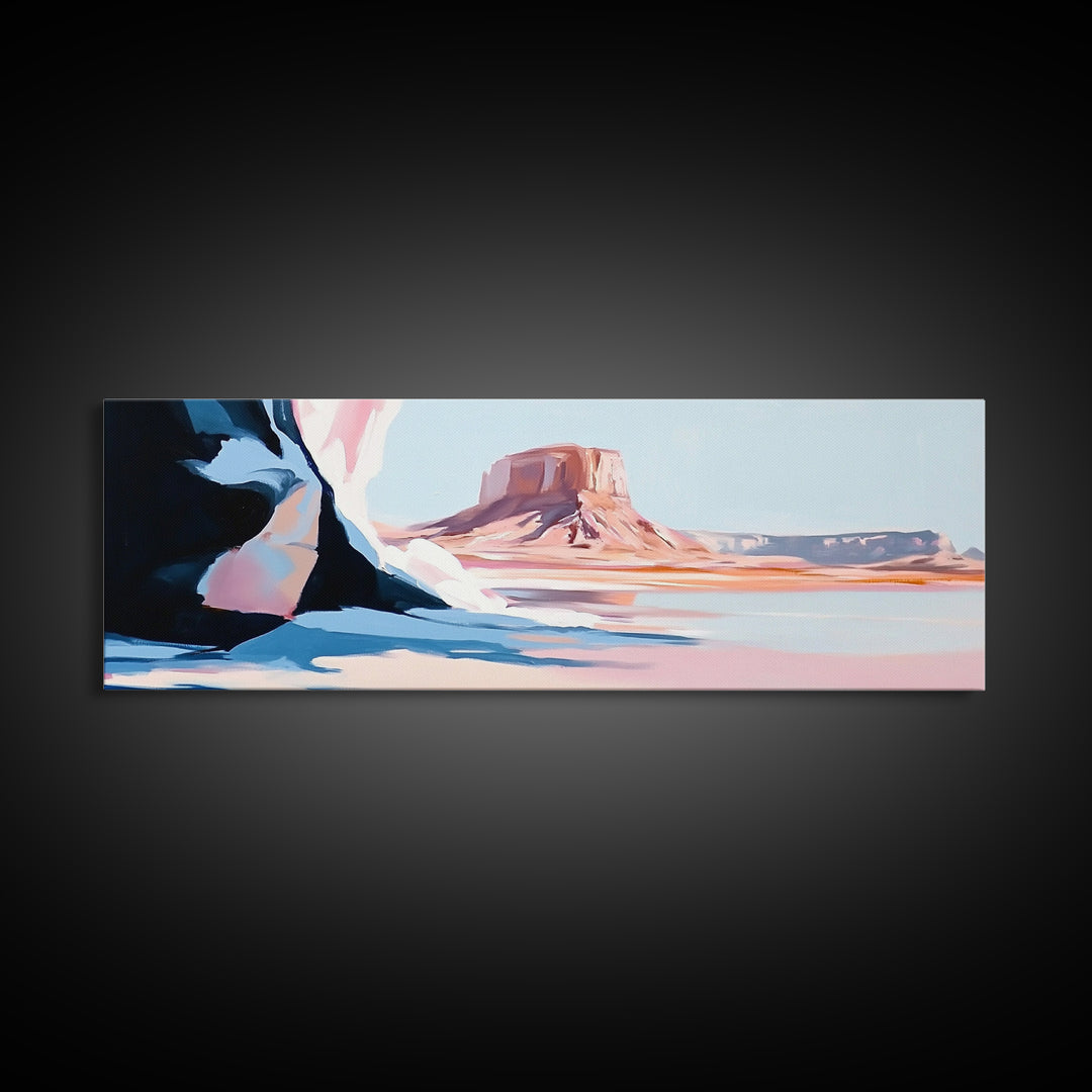 Desert Scene, Western Landscape, Minimalist Art, Framed Canvas Print, Modern Home Decor, Boho Wall Art, Office Wall Art, Nature Print