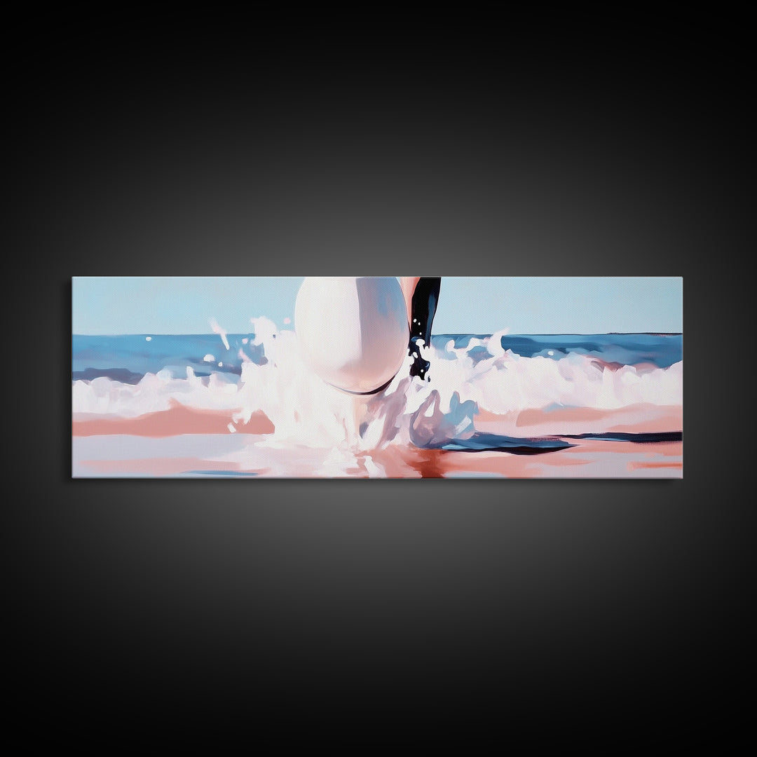 Coastal Serenity, Ocean View, Beach Art, Framed Canvas Print, Minimalist Coastal Decor, Seaside Painting, Nautical Home Wall Art