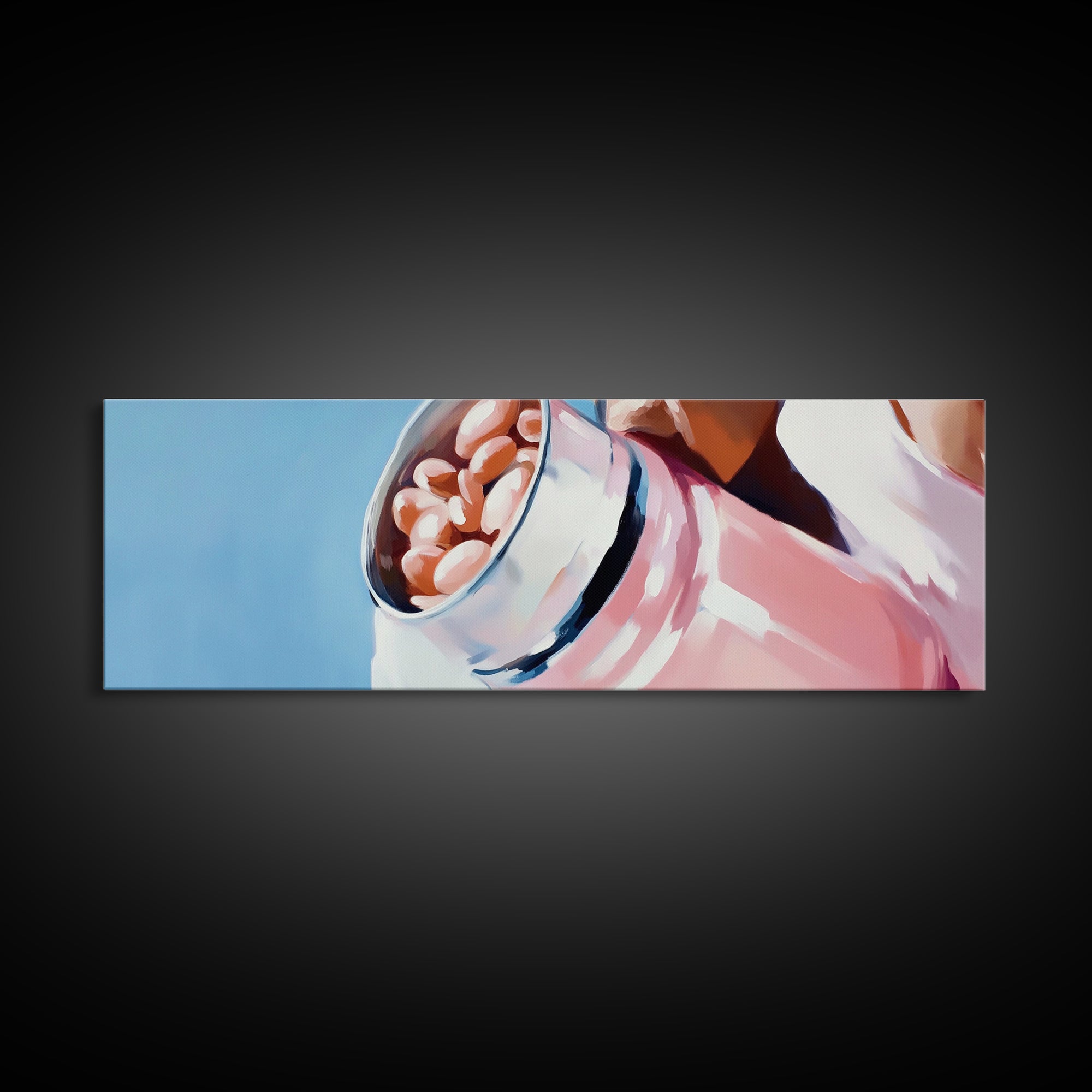 Coffee Beans Painting, Kitchen Wall Art, Warm Aesthetic Print, Coffeehouse Decor, Large Canvas Print, Modern Minimalist Art, Cafe Decor