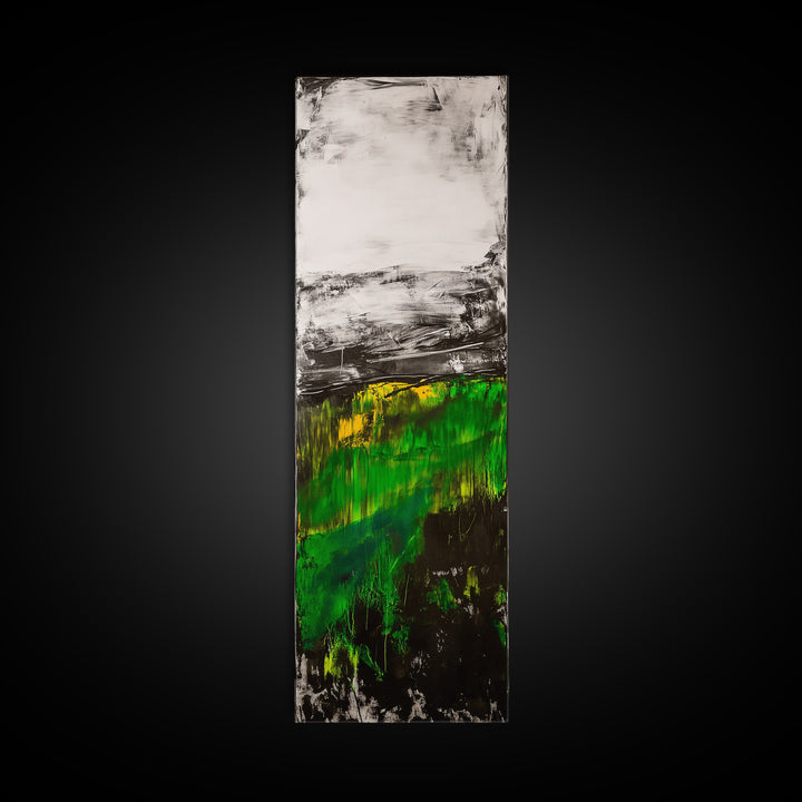 Abstract Meadow, Green Fields, Contemporary Landscape, Nature Inspired Art, Textured Painting, Rustic Wall Decor, Canvas Print