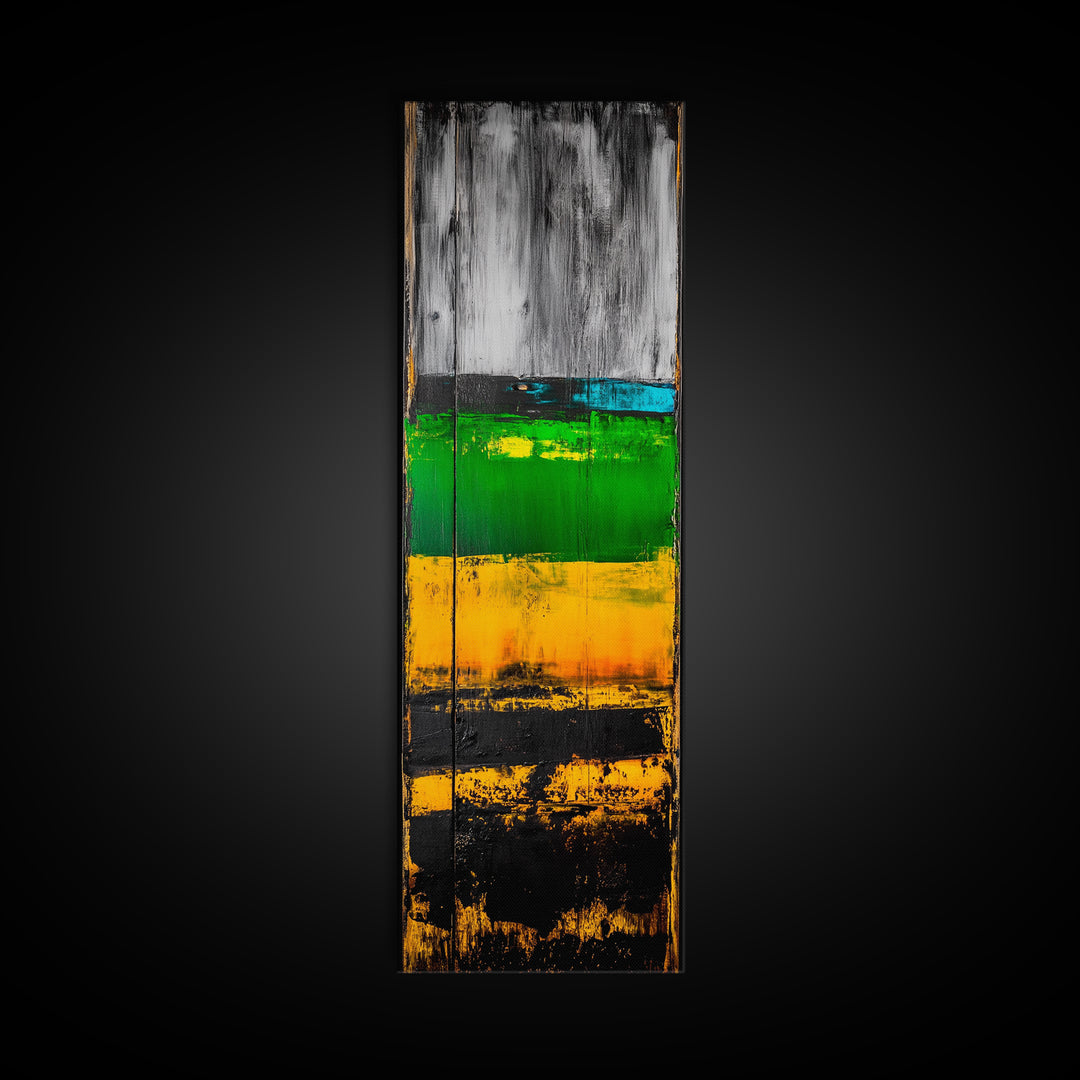 Rustic Abstract, Distressed Wood Texture Painting, Modern Farmhouse Wall Art, Framed Canvas Print, Industrial Decor, Neutral Artwork