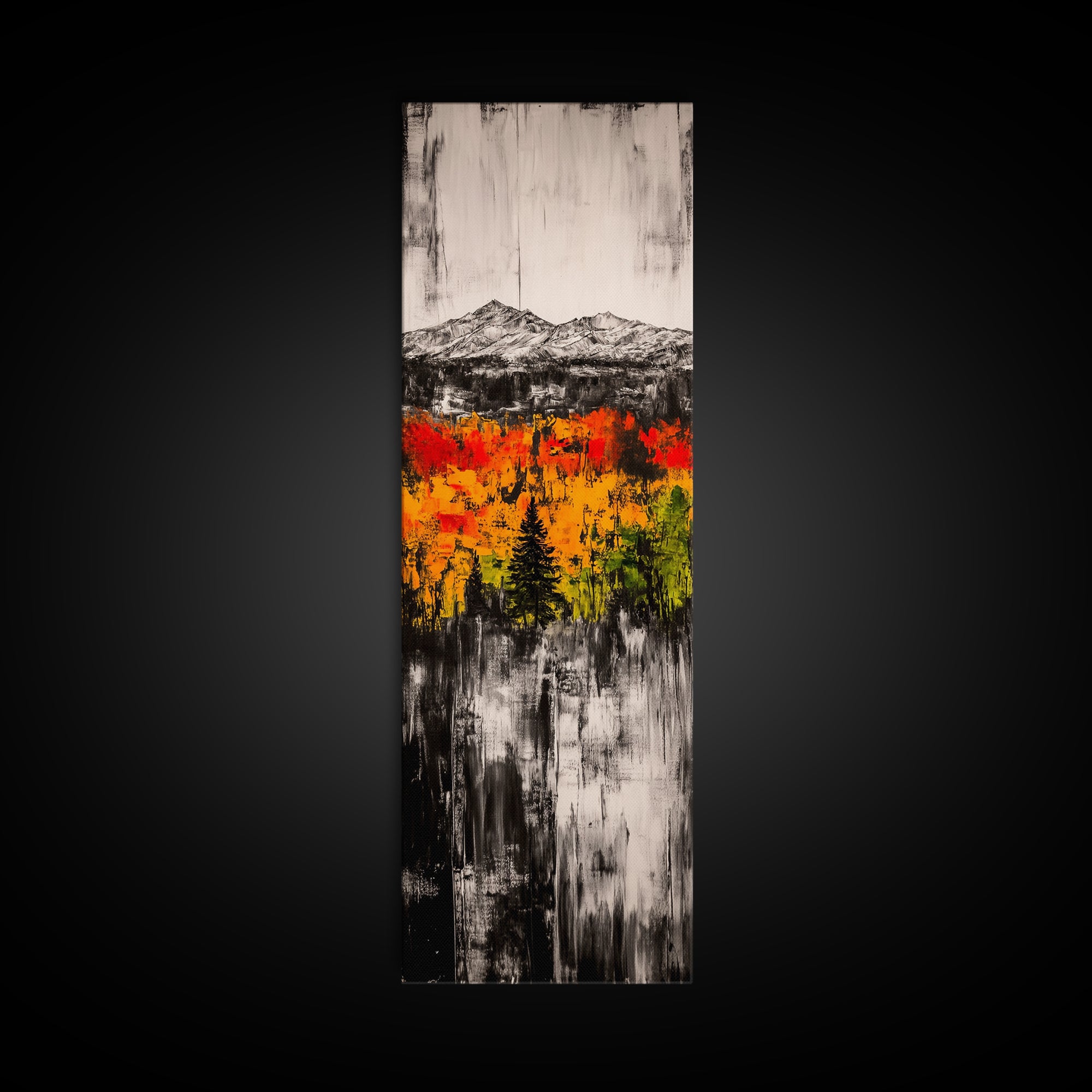 Autumn Trees, Fall Foliage Art, Mountain Landscape, Vibrant Nature Decor, Rustic Farmhouse, Living Room Wall Art, Canvas Print