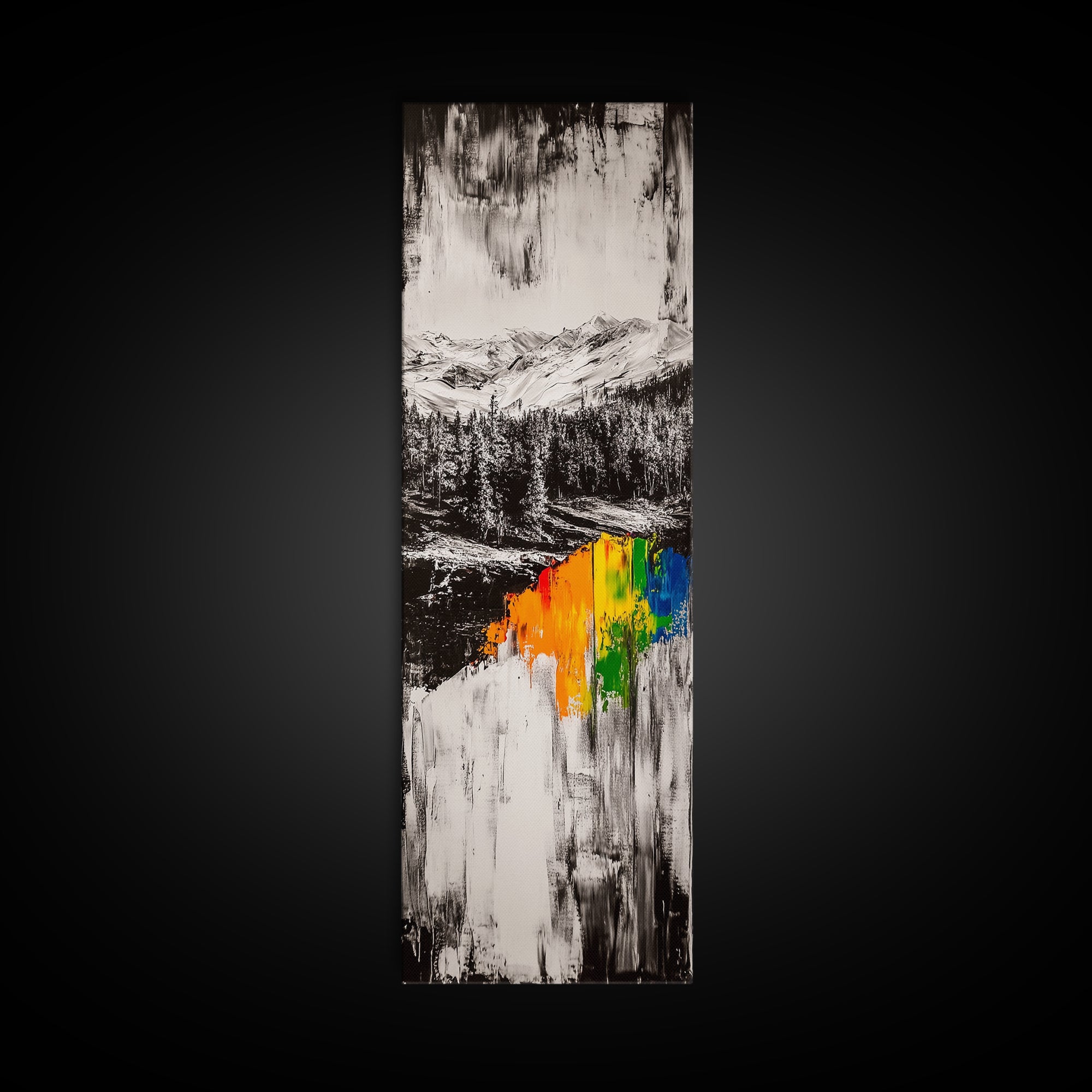 Autumn Hills, Colorful Fall Landscape, Rustic Cabin Art, Modern Impressionist, Vibrant Nature Scene, Canvas Print