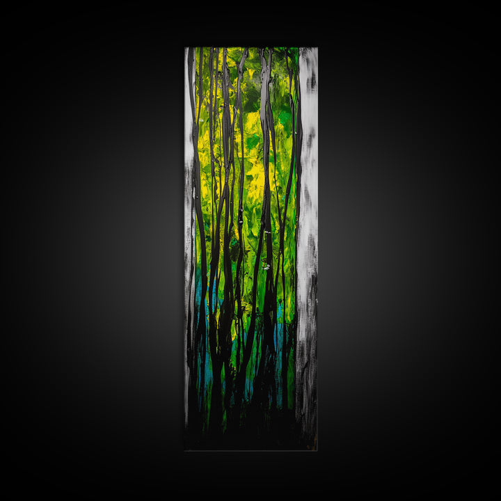 Abstract Forest, Green Nature, Textured Painting, Boho Wall Art, Canvas Print, Modern Home Decor, Living Room Art, Earthy Tones