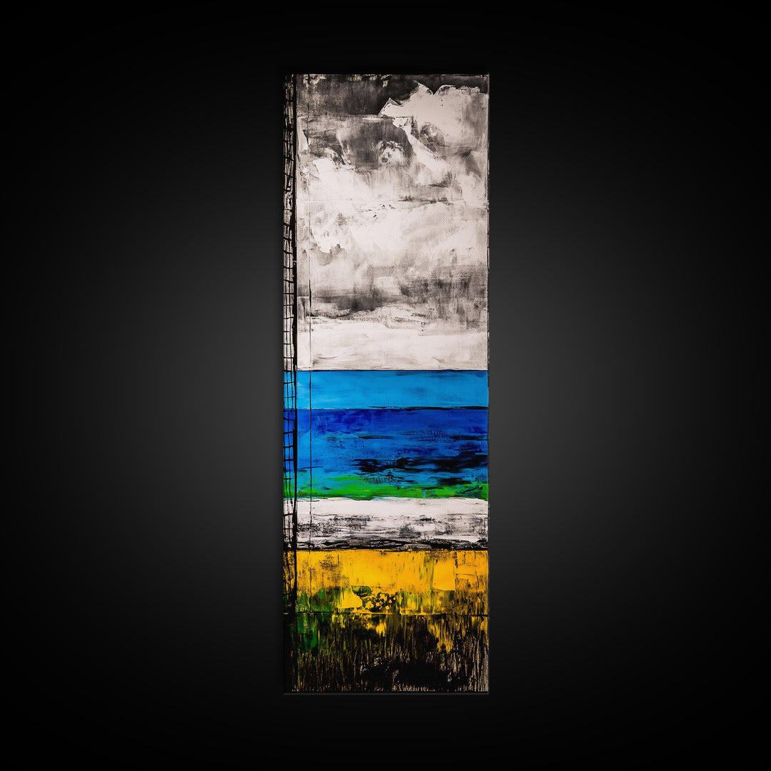 Abstract Beach, Ocean Wall Art, Modern Coastal, Seascape Painting, Minimalist Decor, Contemporary Art, Canvas Print, Living Room