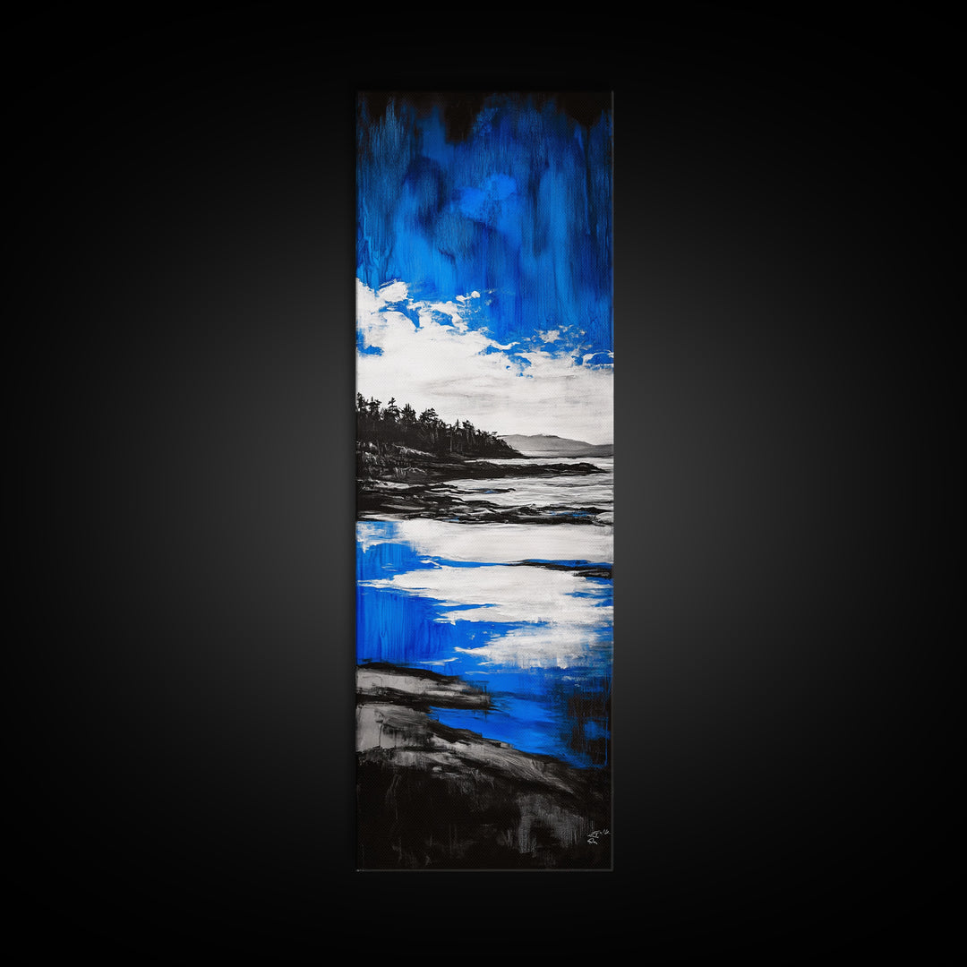 Coastal Serenity, Blue Ocean, Seascape, Canvas Print, Beach House Decor, Modern Wall Art, Minimalist Art, Living Room Wall Art