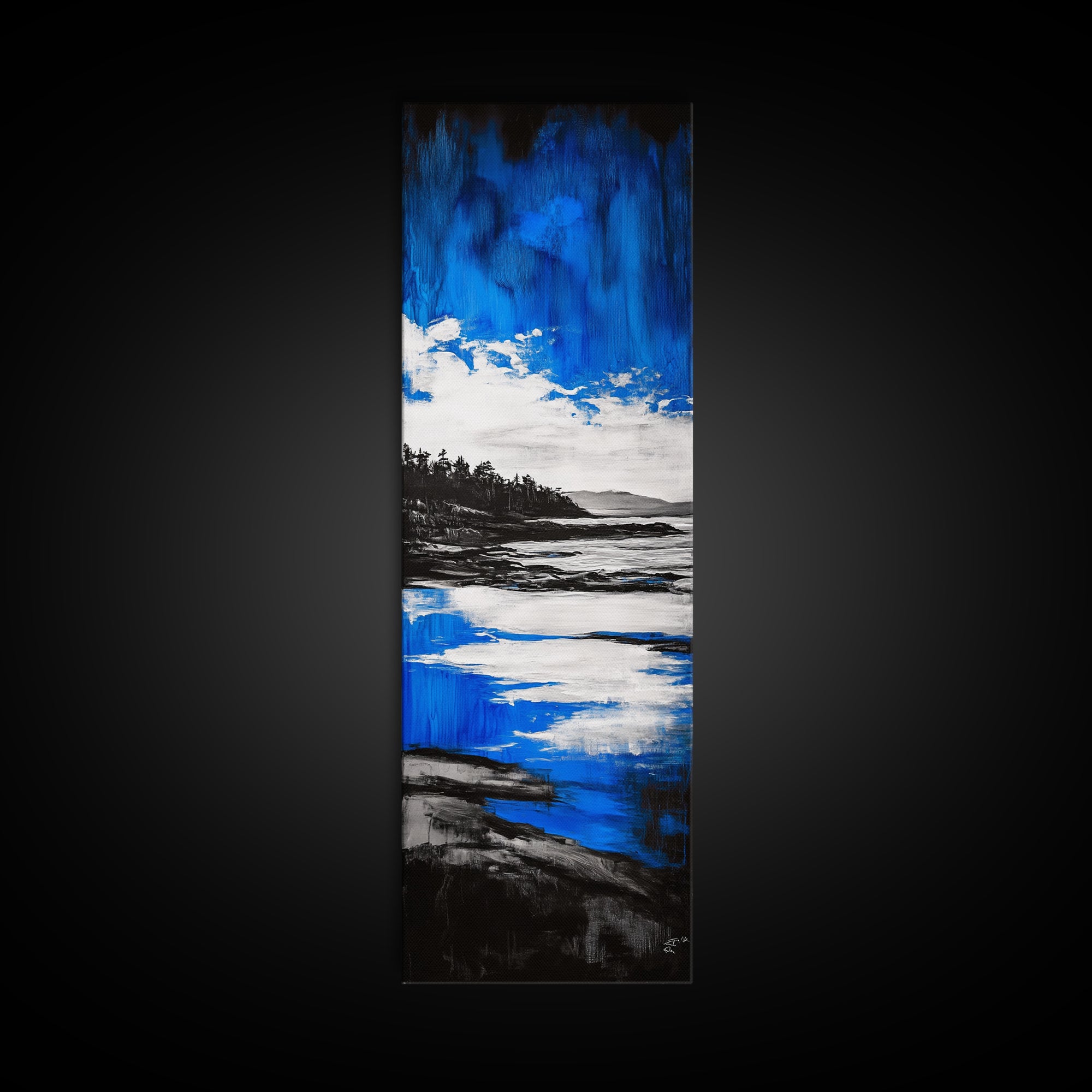 Coastal Serenity, Blue Ocean, Seascape, Canvas Print, Beach House Decor, Modern Wall Art, Minimalist Art, Living Room Wall Art