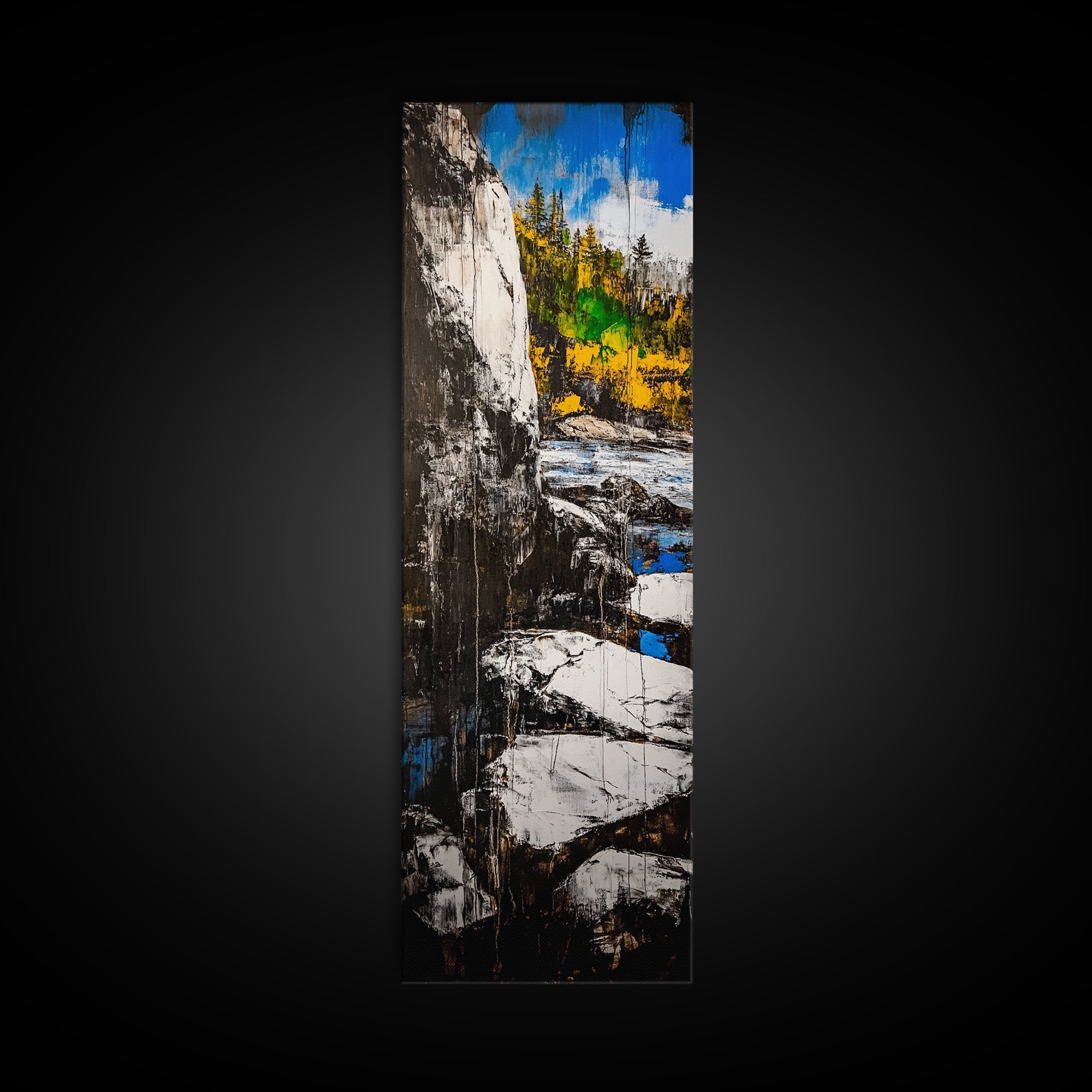 Rugged Cliffs, Rocky Shore, Coastal Scene, Framed Canvas Print, Seaside Decor, Nautical Wall Art, Ocean View, Beach House Decor