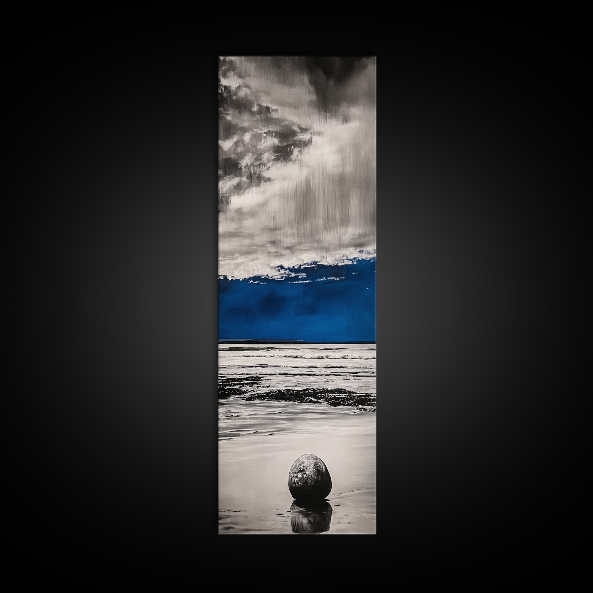 Ocean Meditation, Serene Seascape, Minimalist Blue, Canvas Print, Beach House Wall Art, Tranquil Coastal Decor, Relaxing Waves