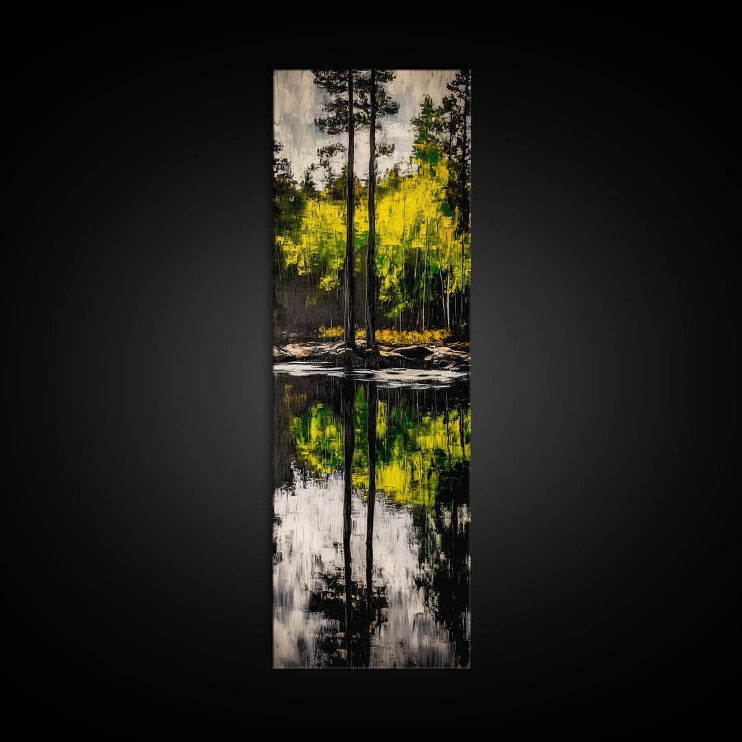 Reflection, Forest, Landscape, Canvas Print, Nature Wall Art, Tranquil Scene, Greenery Art, Serene Home Decor, Zen Office Artwork