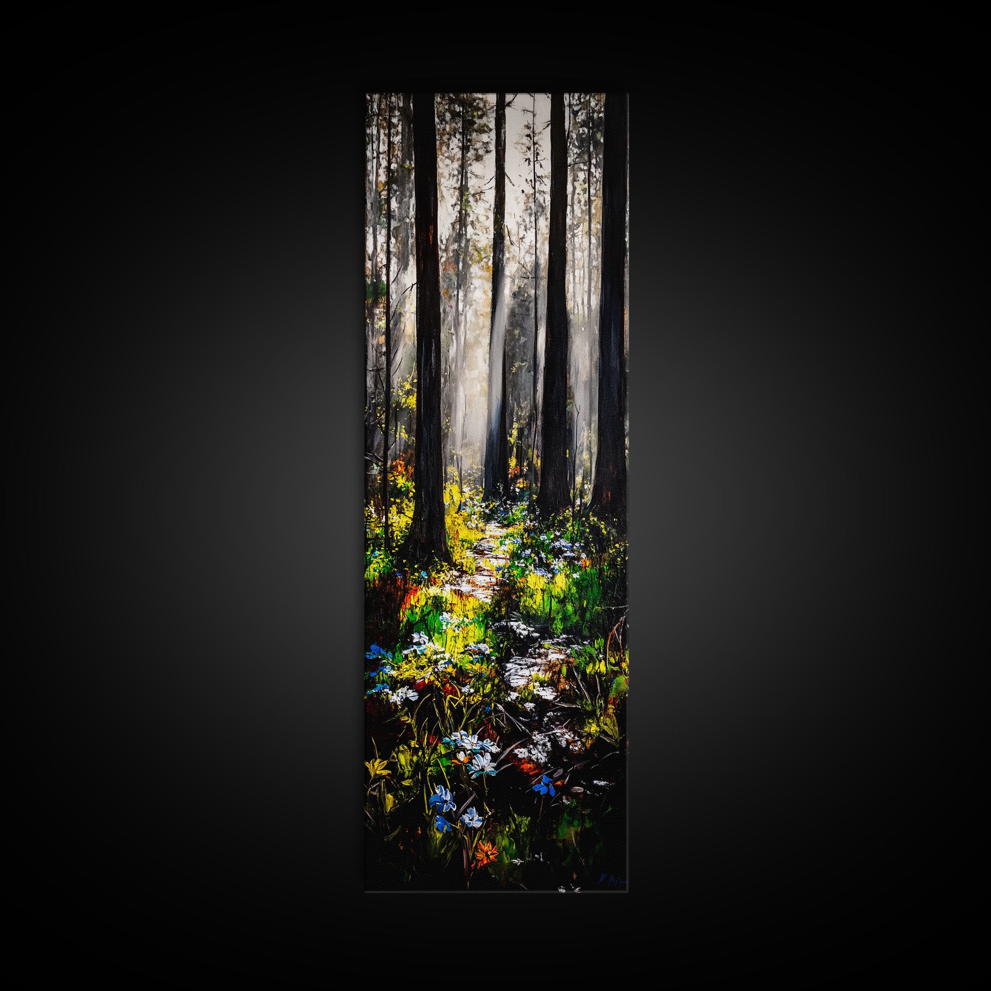 Pathway, Trees, Woodland, Canvas Print, Nature Lover Art, Whimsical Forest Scene, Sunlit Woods, Bohemian Wall Decor, Autumn Inspired Art