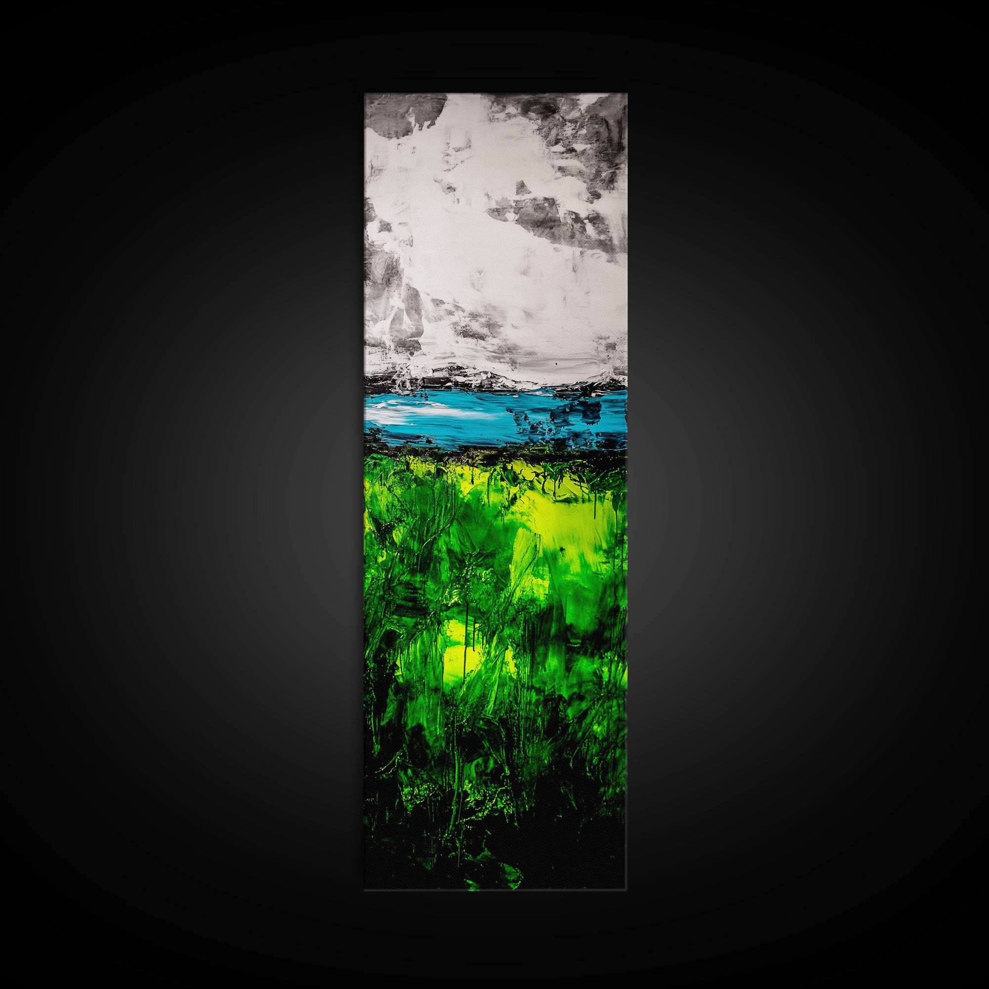 Abstract Greenery, Expressionist Art, Nature Inspired, Framed Canvas Print, Botanical Art, Contemporary Home Decor, Living Room Artwork