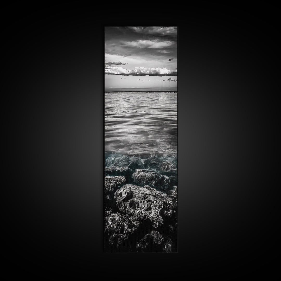 Ocean Depths, Coastal Art, Black and White Photography, Canvas Print, Beach Wall Art, Nautical Decor, Ocean Print, Modern Home Decor