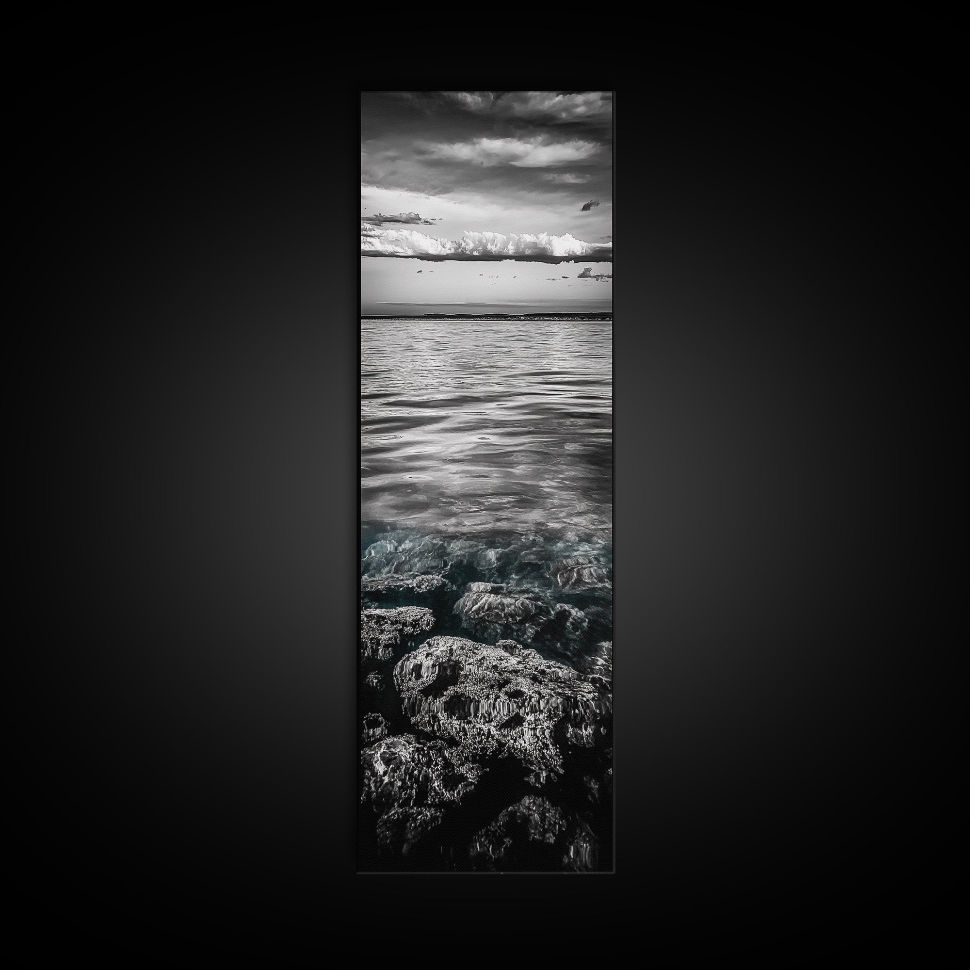 Ocean Depths, Coastal Art, Black and White Photography, Canvas Print, Beach Wall Art, Nautical Decor, Ocean Print, Modern Home Decor