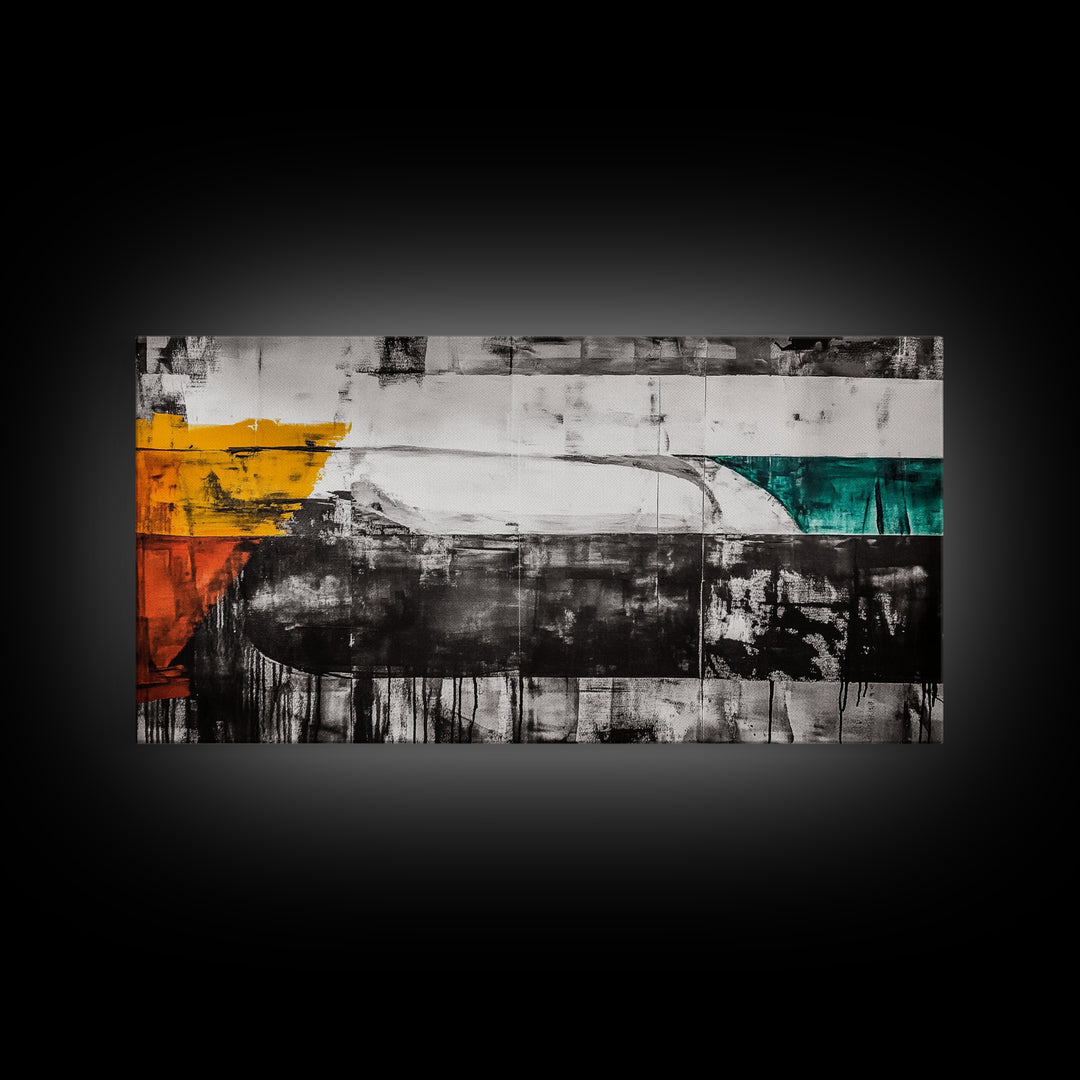 Abstract Art, Modern Minimalist, Black and White, Canvas Print, Bold Geometric, Office Wall Art, Contemporary Home Decor, Unique Design